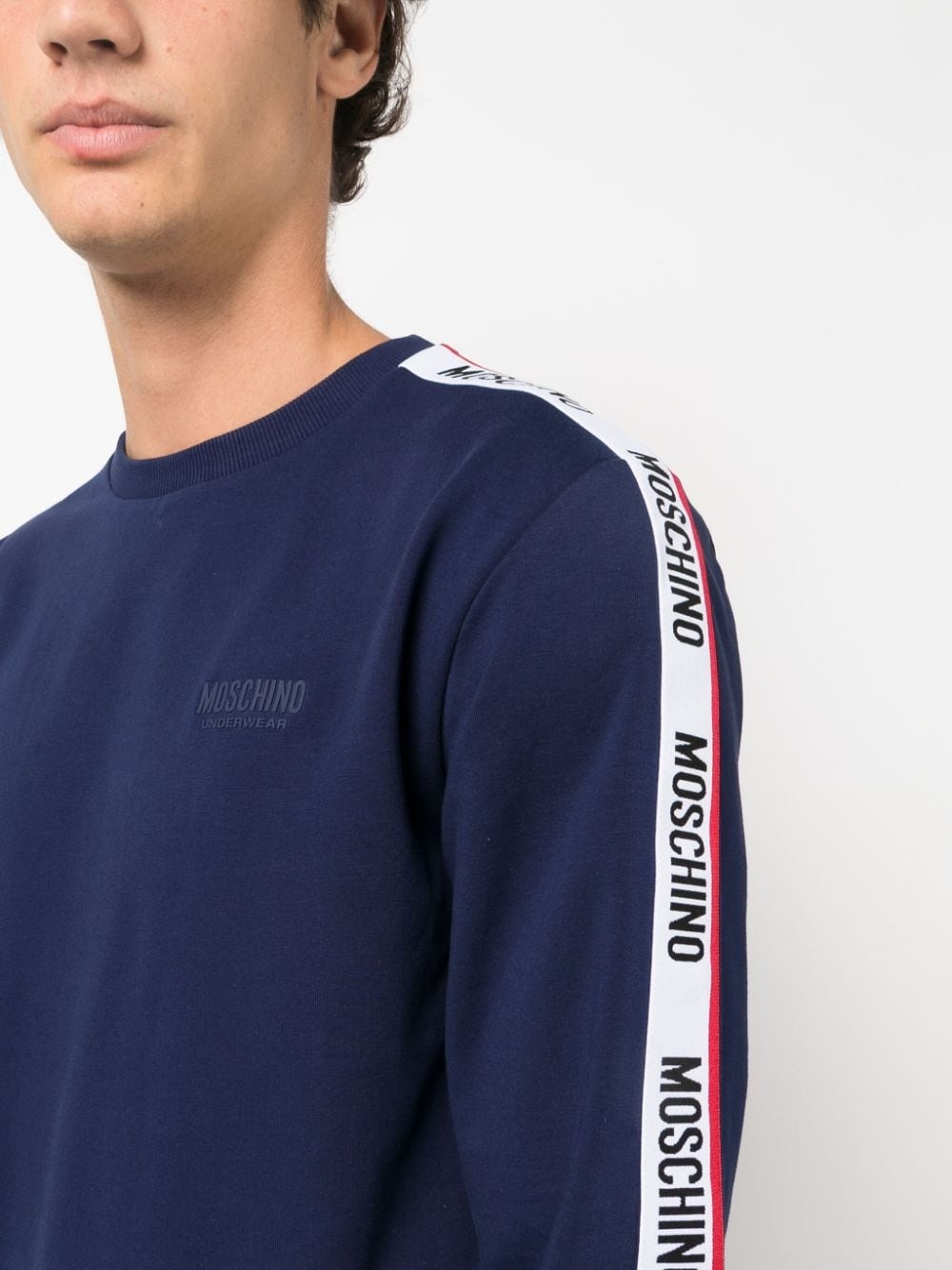 logo-tape detail stretch-cotton sweatshirt - 5
