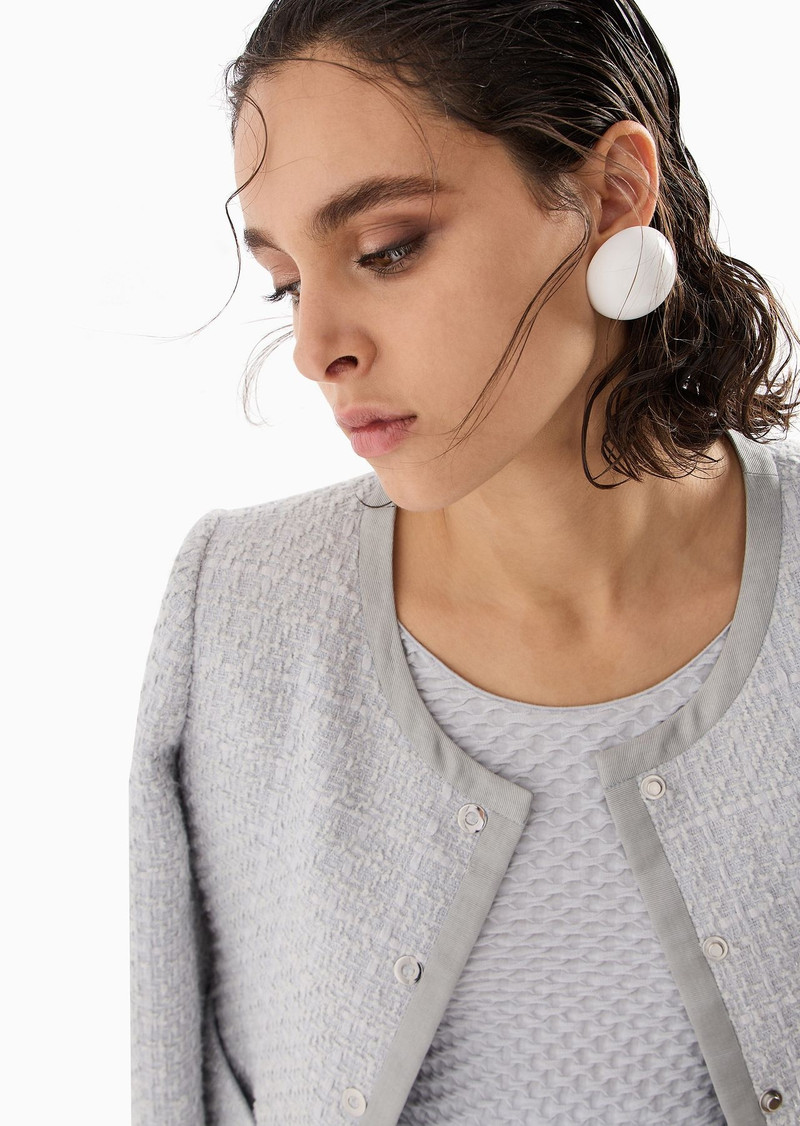 Lurex tweed single-breasted jacket 5