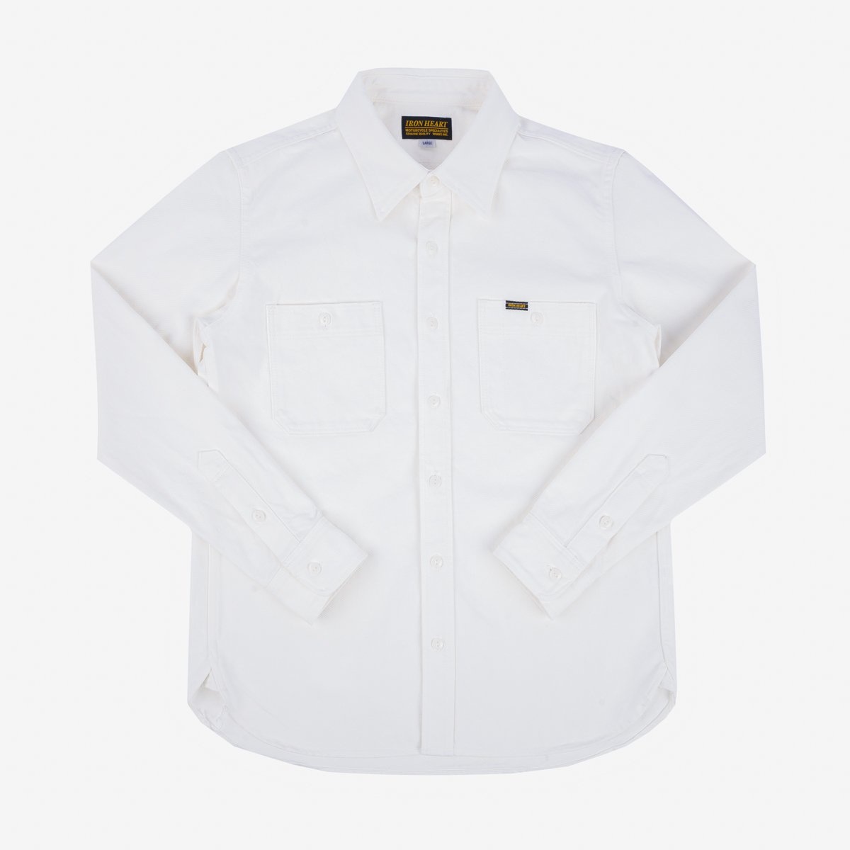 IHSH-391-WHT 13.5oz Denim Work Shirt - White - 1