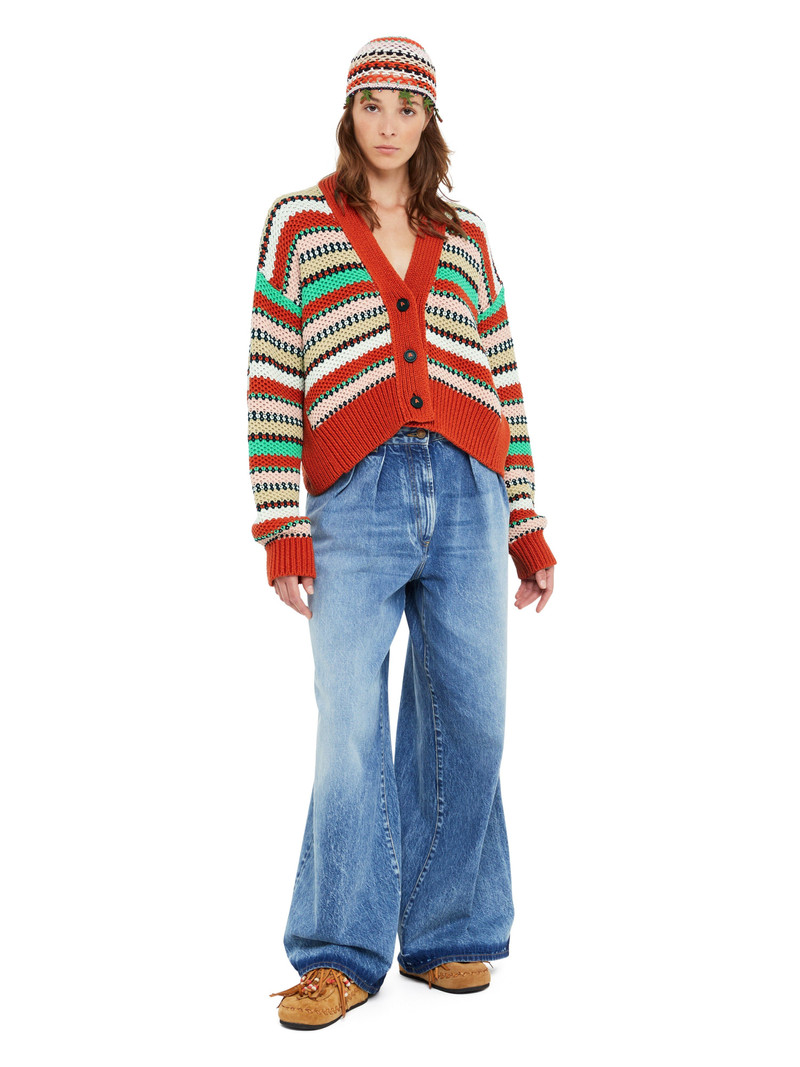 Alanui Sunny Stripes Cardicrop outlook