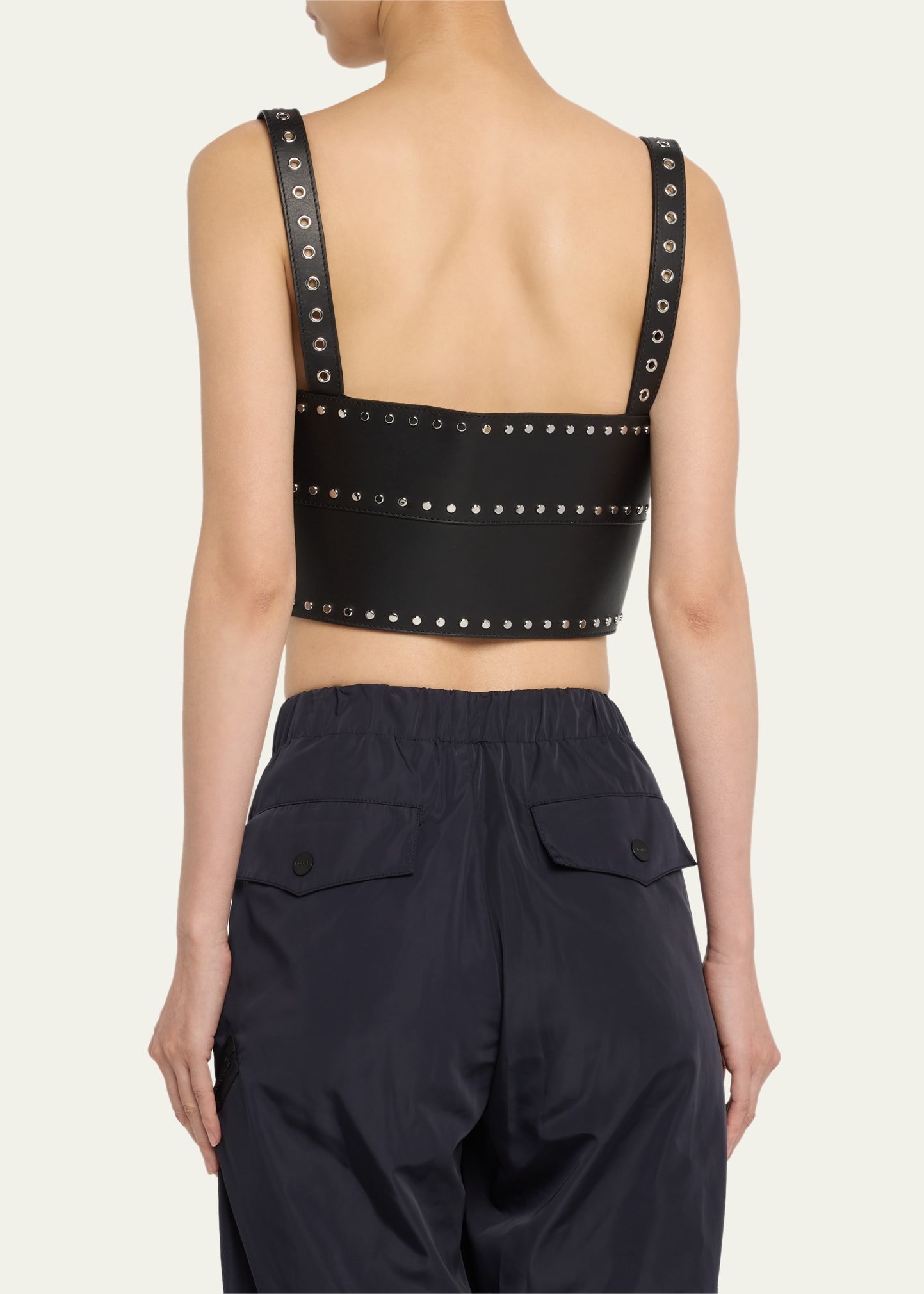 Leather Studded Bustier Top - 3