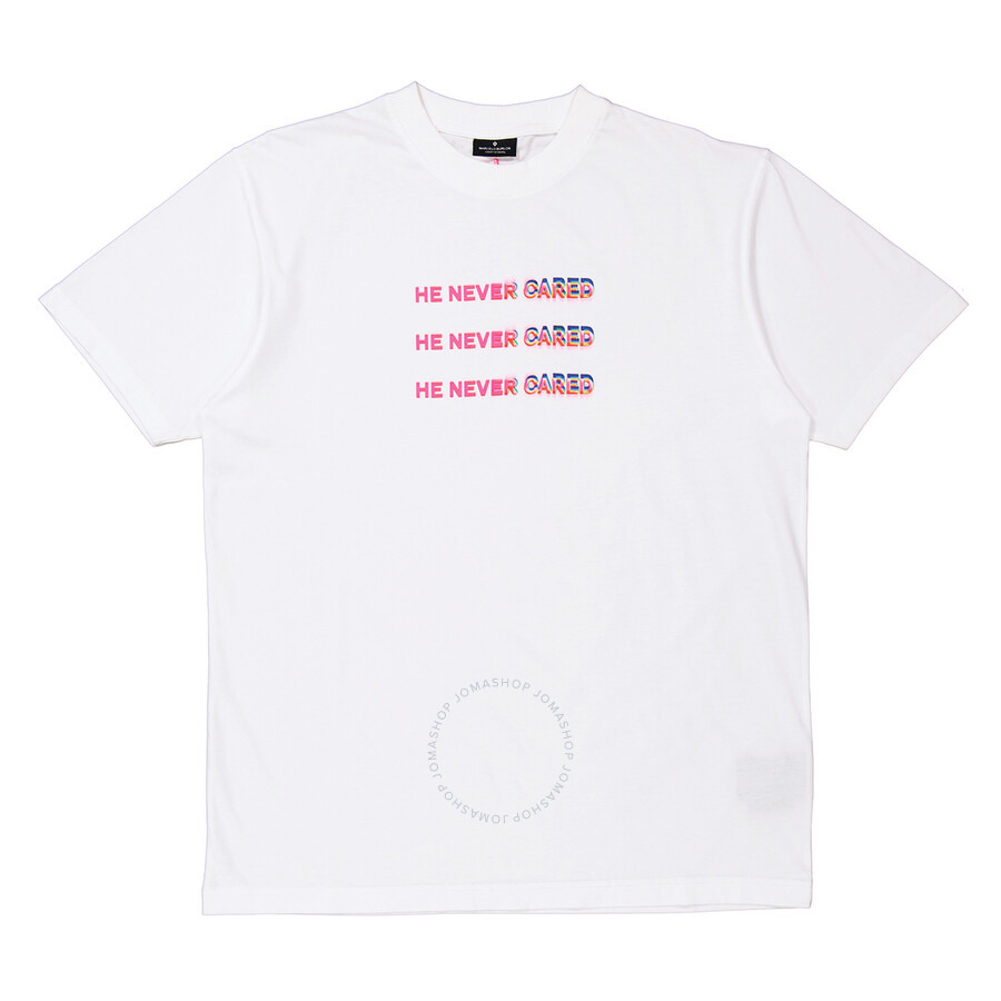 Marcelo Burlon Ladies "He Never Cared" Slogan T-Shirt - 3
