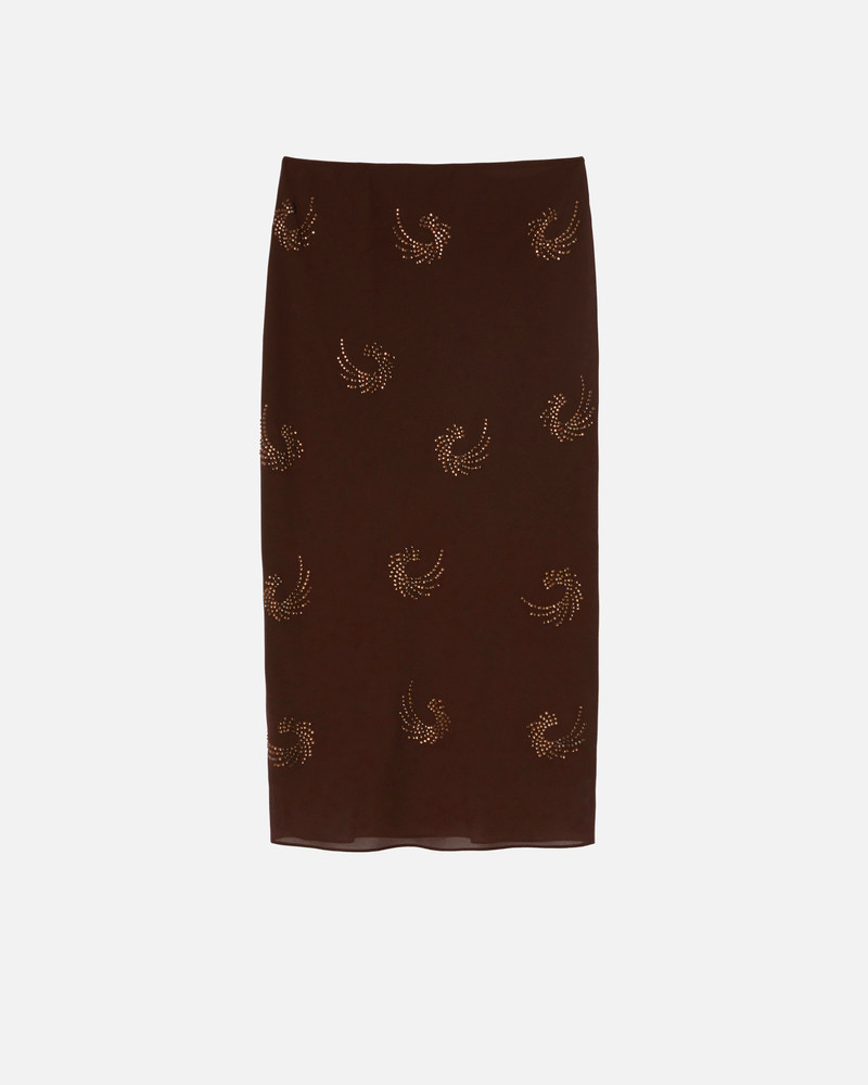 GEORGETTE SKIRT WITH RHINESTONE SWIRLS 1