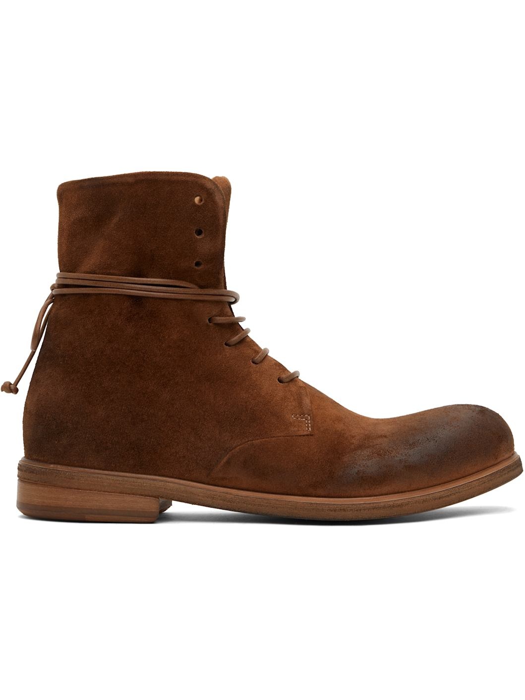 SSENSE Exclusive Brown Zucca Media Ankle Boots - 1