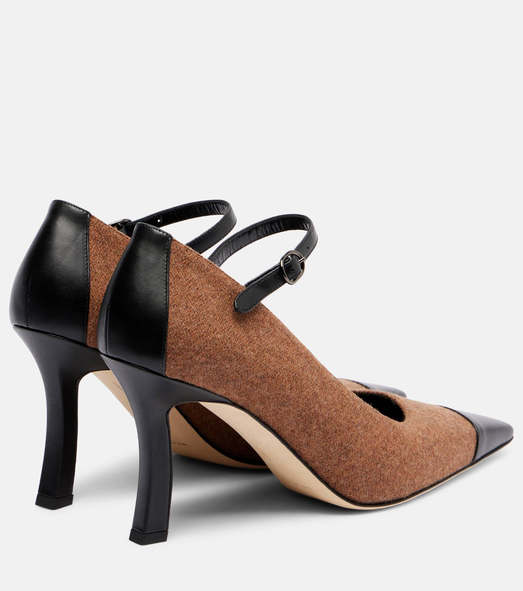 Semele 90 leather-trimmed tweed pumps - 2