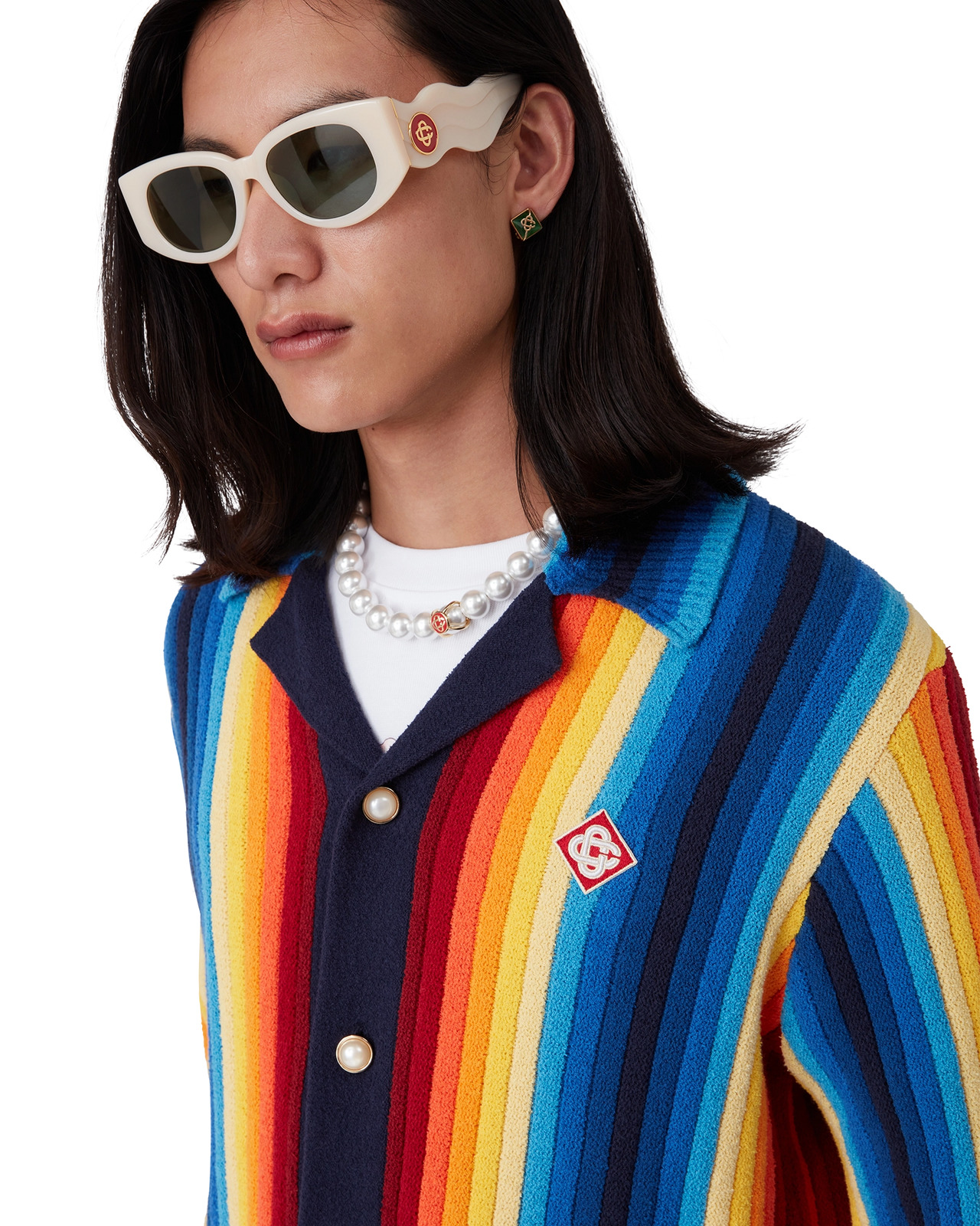 Gradient Stripe Towelling Jacket | Casablanca Paris - 5