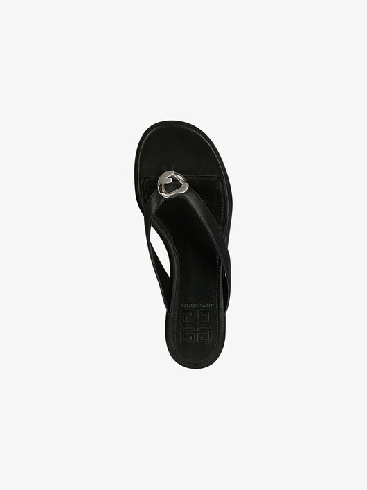 G CHAIN BUCKLE SANDALS IN LEATHER - 5