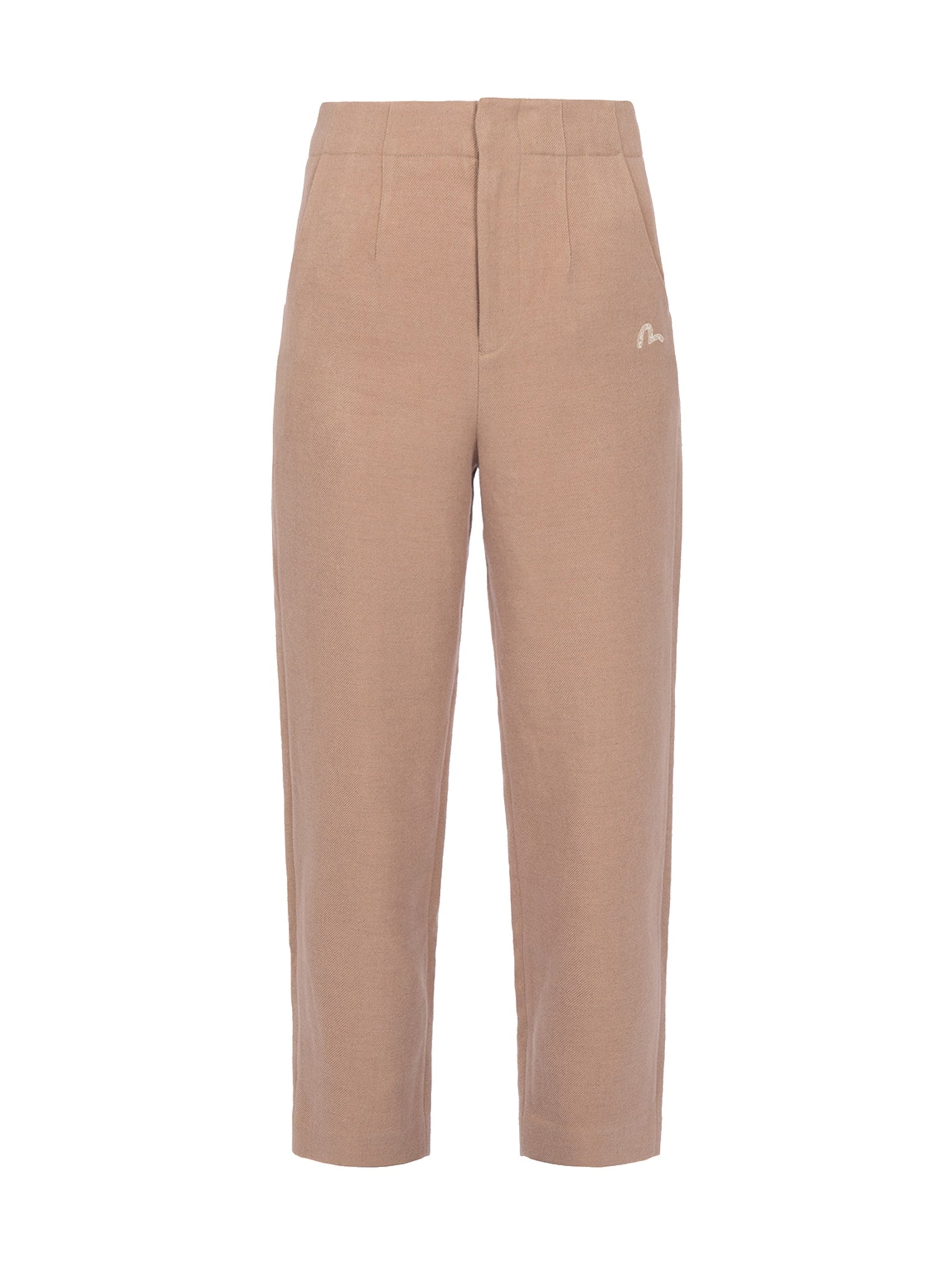 Seagull Embroidery Wool-mix Taper Pants - 11