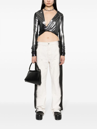 Rick Owens Lilies metallic-effect cropped top outlook