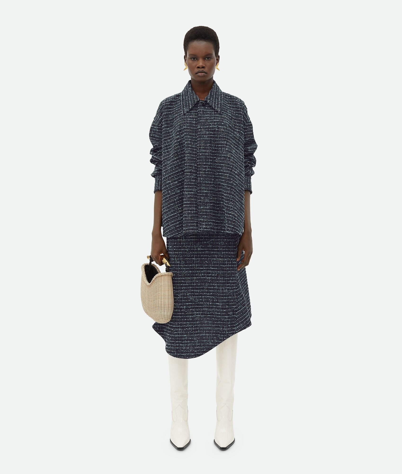 Structured Tweed Skirt - 4