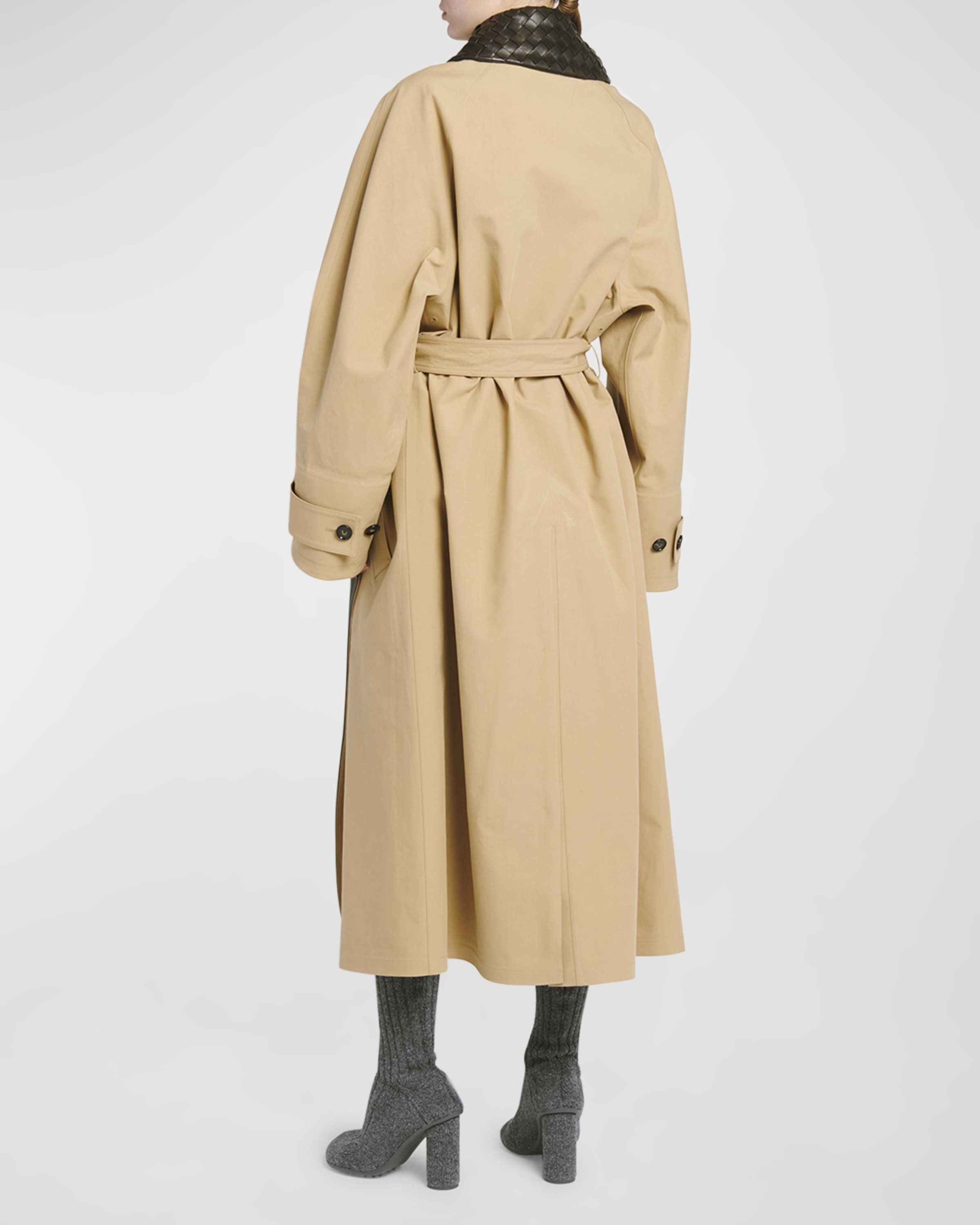 Bottega Veneta Waterproof Cotton Belted Trench Coat with