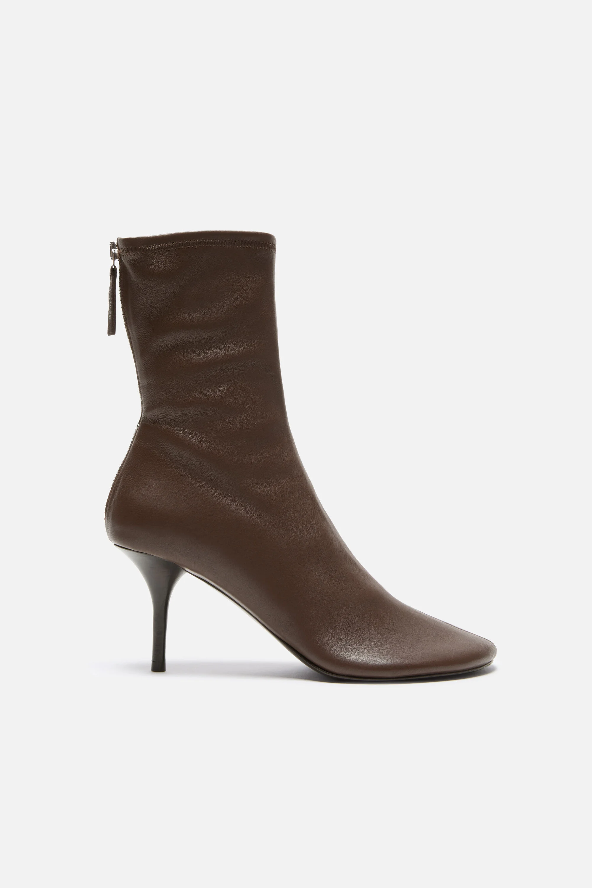 Stretch leather ankle boot - Earthy brown - 1