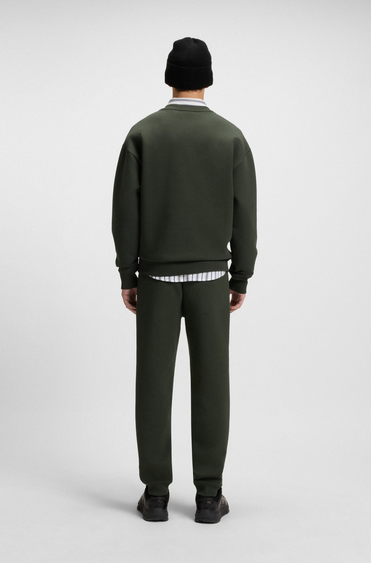 COTTON TRACKSUIT BOTTOMS WITH STACKED LOGO - 5