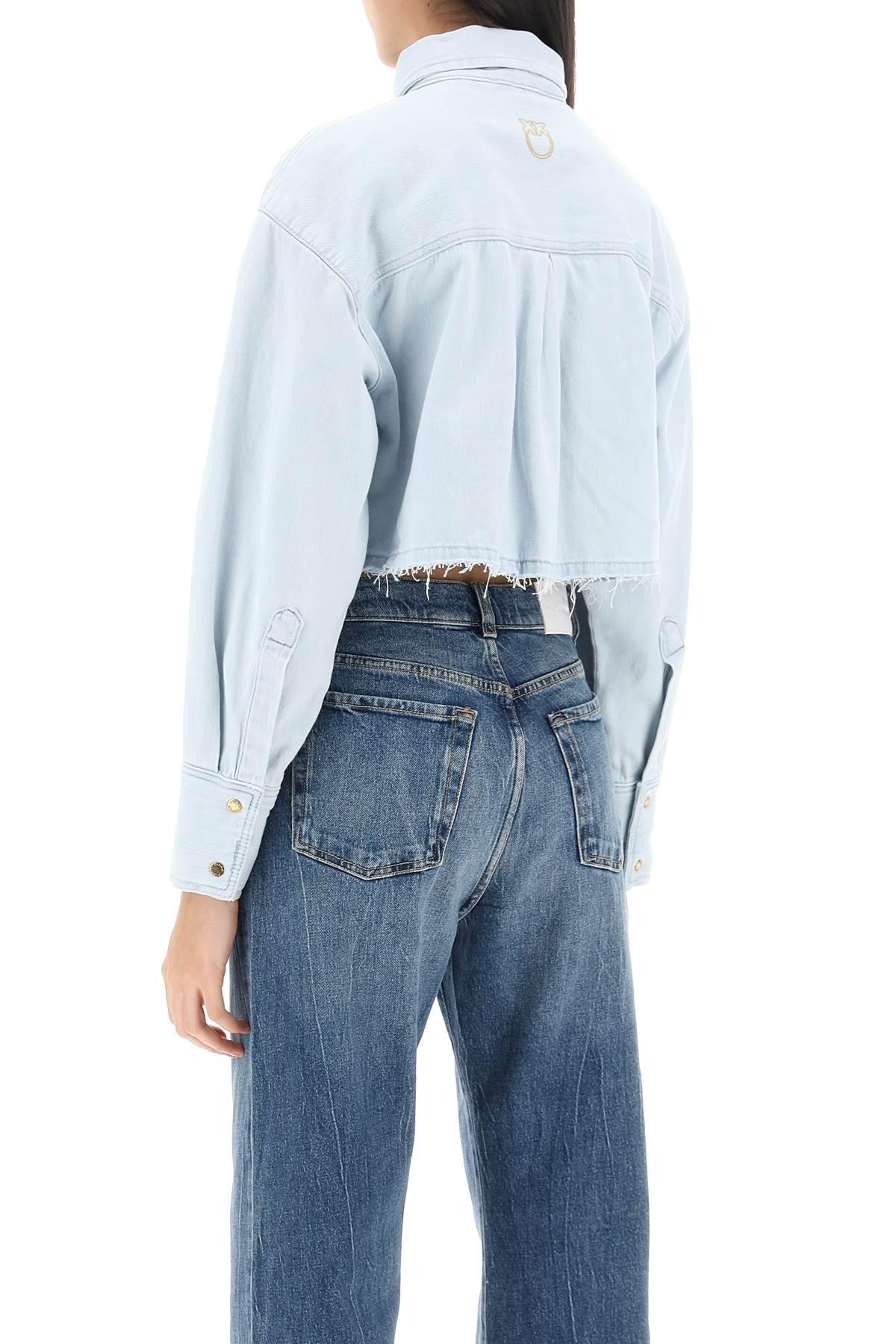 PINKO - Pergusa cropped denim shirt - 4