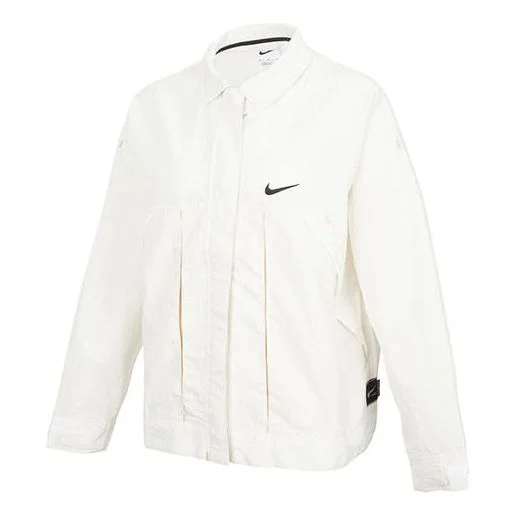 (WMNS) Nike SS22 Sportswear Woven Jacket 'Phantom White Grey' DM6204-030 - 1