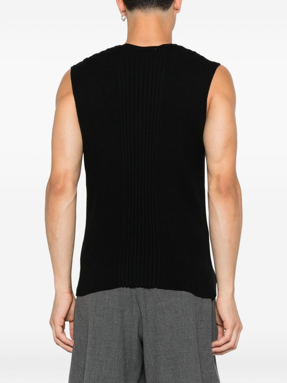 Tegan ribbed button-placket vest - 4