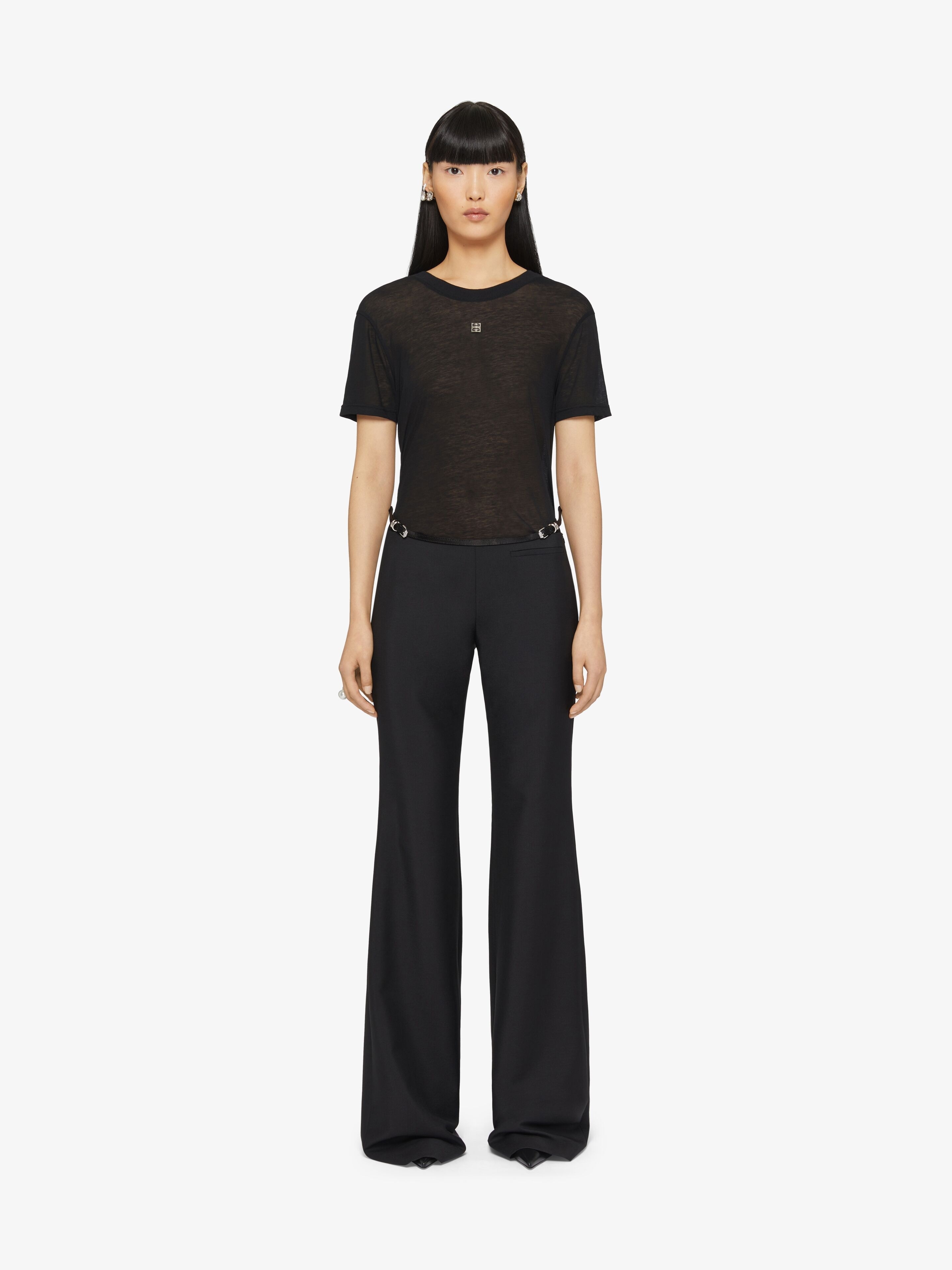 DRAPED T-SHIRT IN TRANSPARENT JERSEY - 2