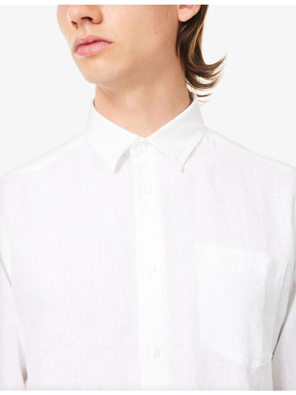Caroubis logo-embroidered linen shirt - 5