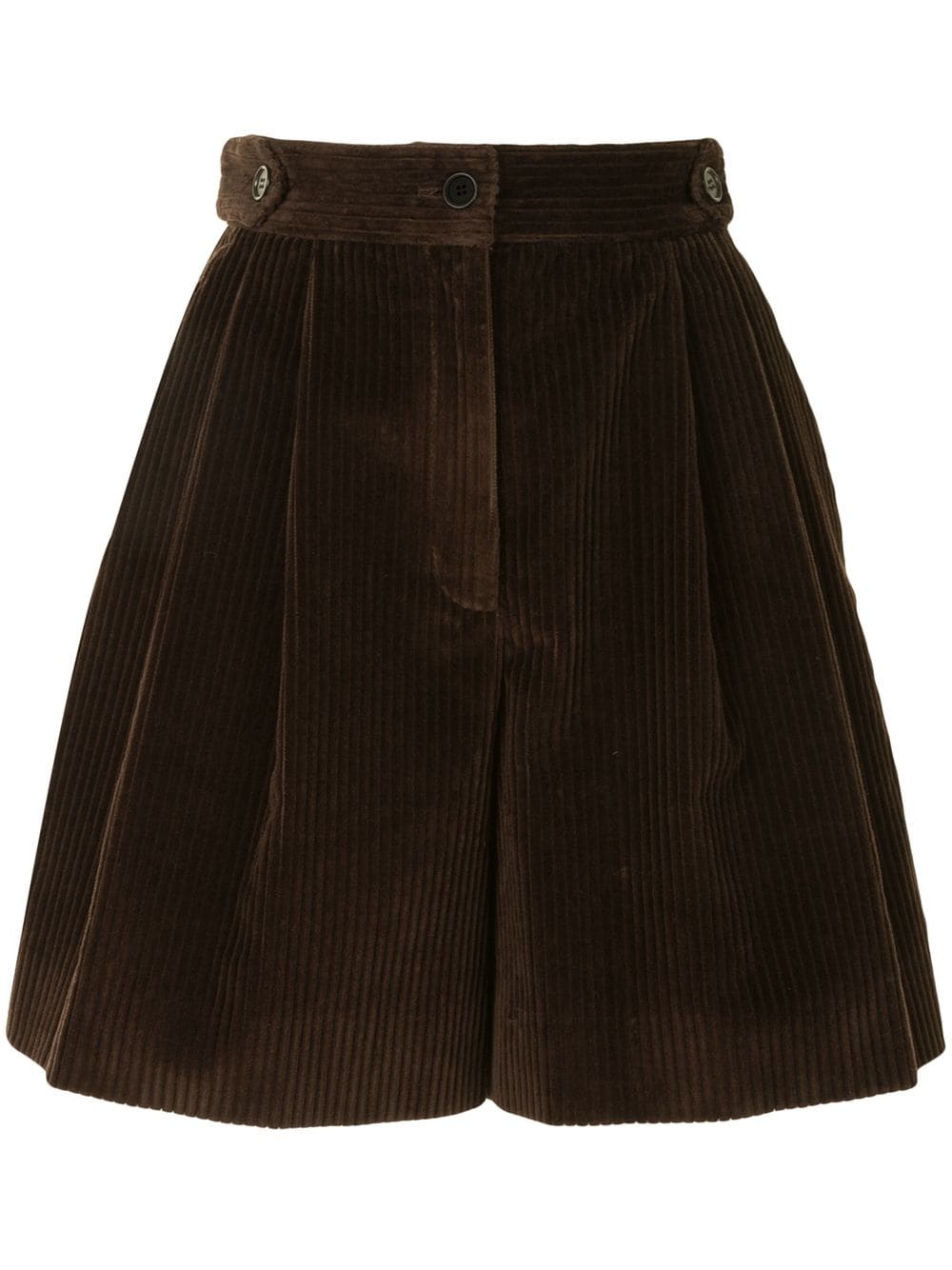 corduroy high-waisted shorts - 1