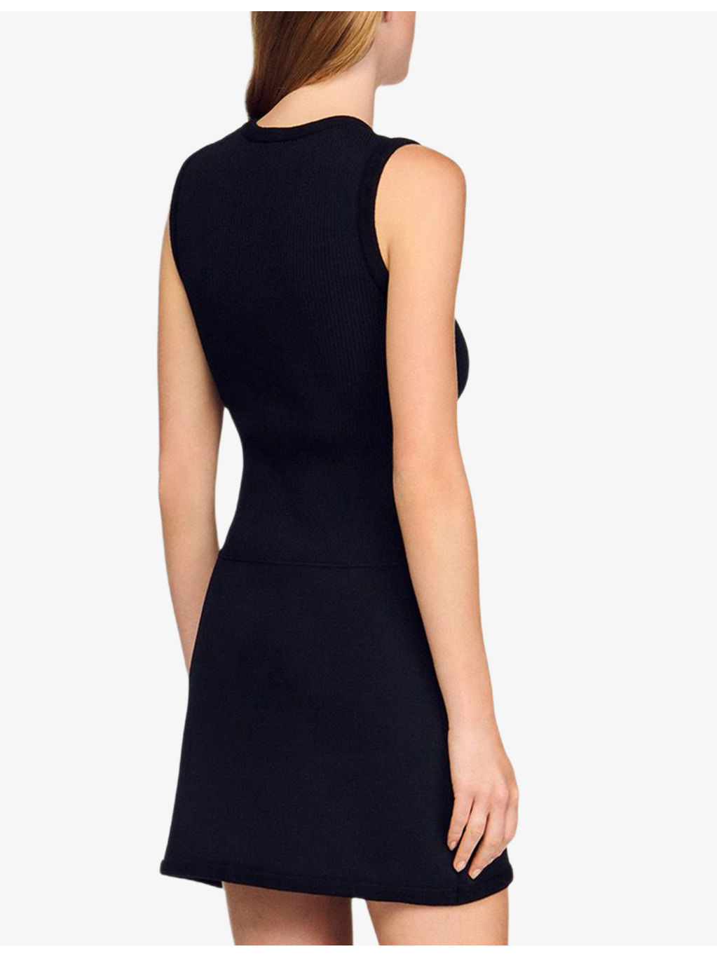 Sleeveless Ribbed Knitted Mini Dress - 3