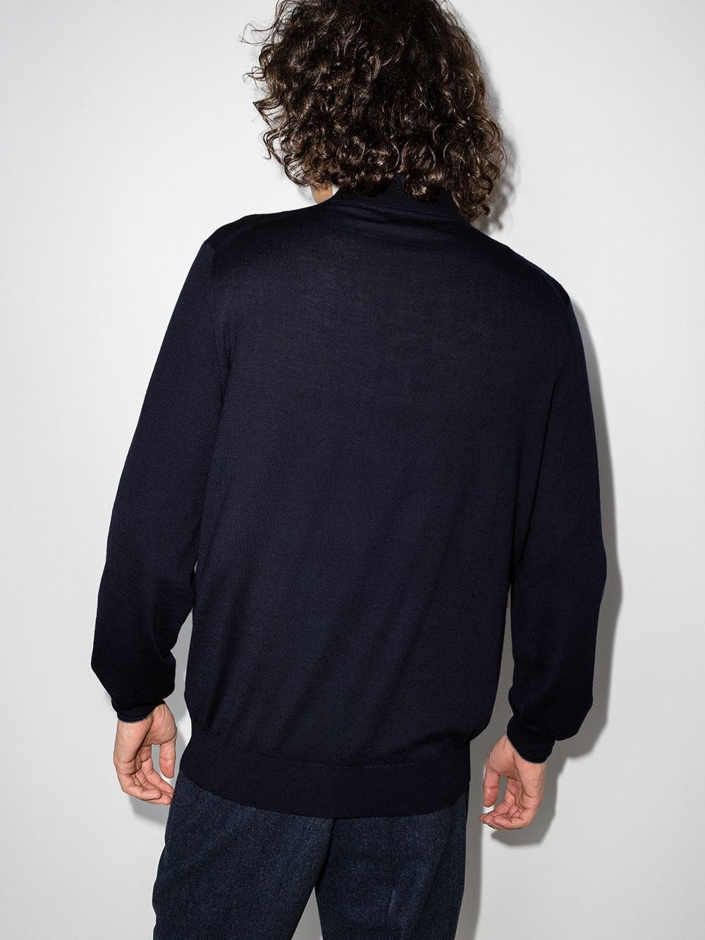 Brunello Cucinelli Men Polo-Style Lightweight Sweater - 3