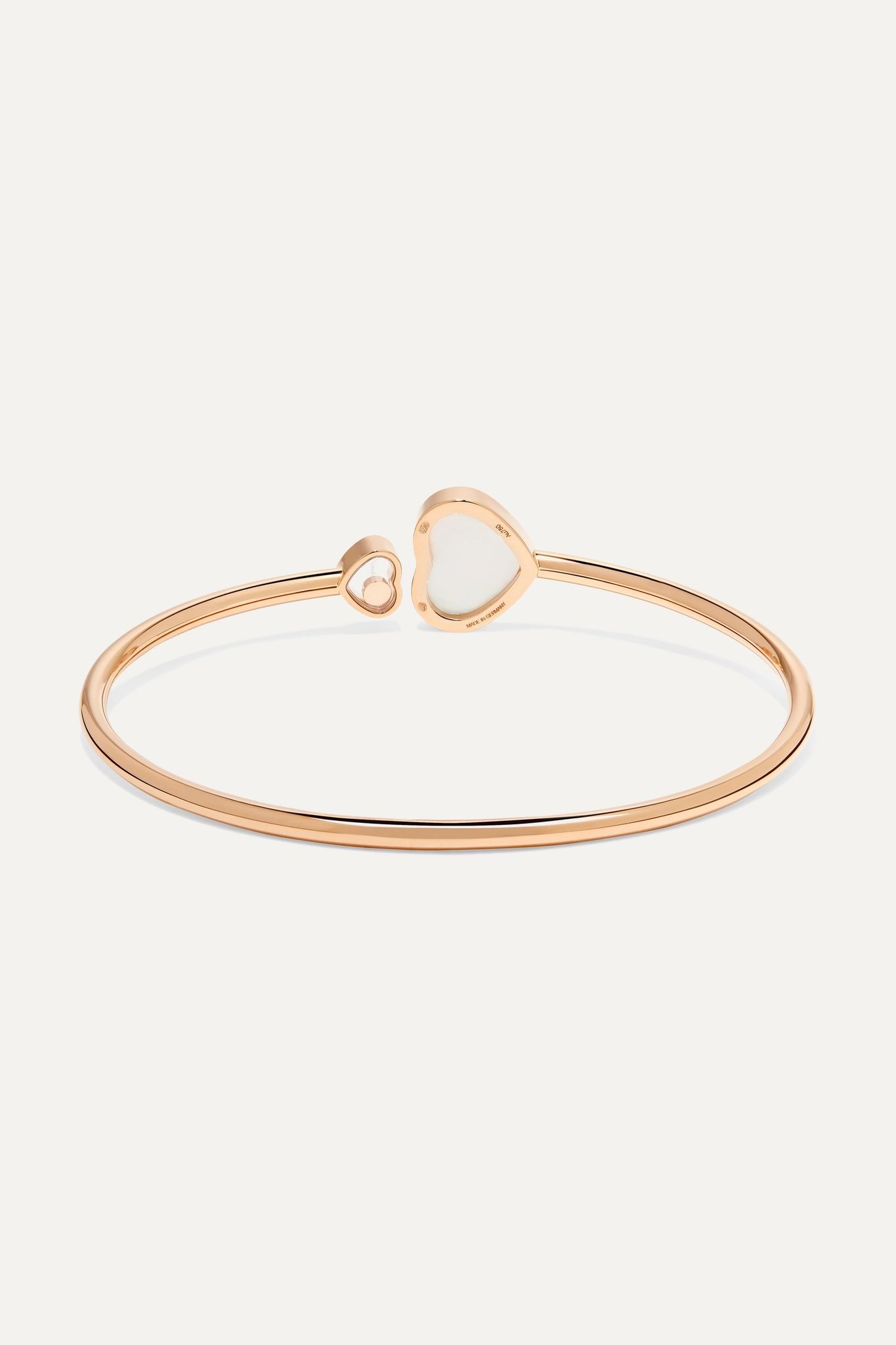 Happy Hearts 18-karat rose gold, diamond and mother-of-pearl cuff - 3