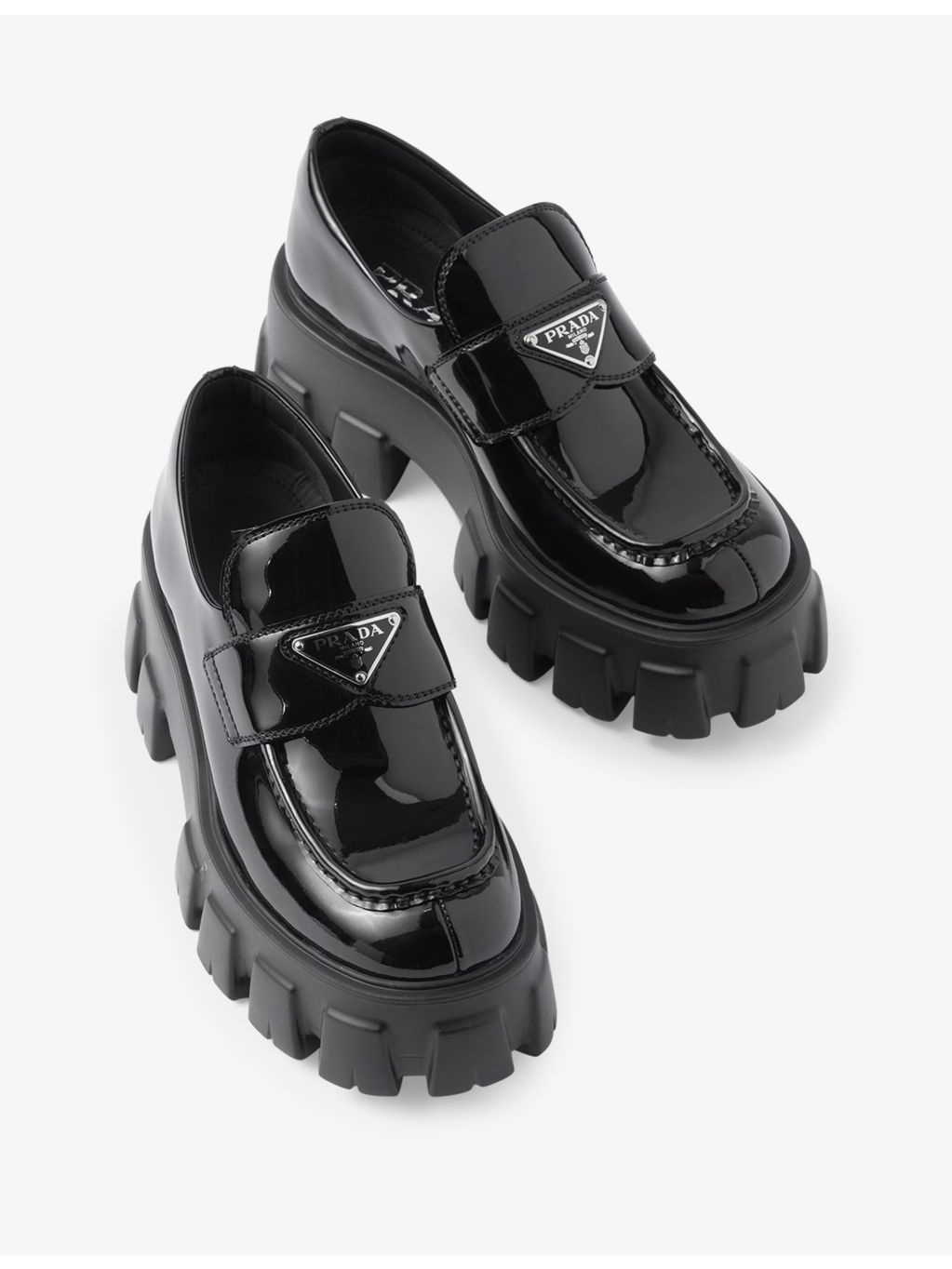 Monolith logo-plaque patent-leather loafers - 5