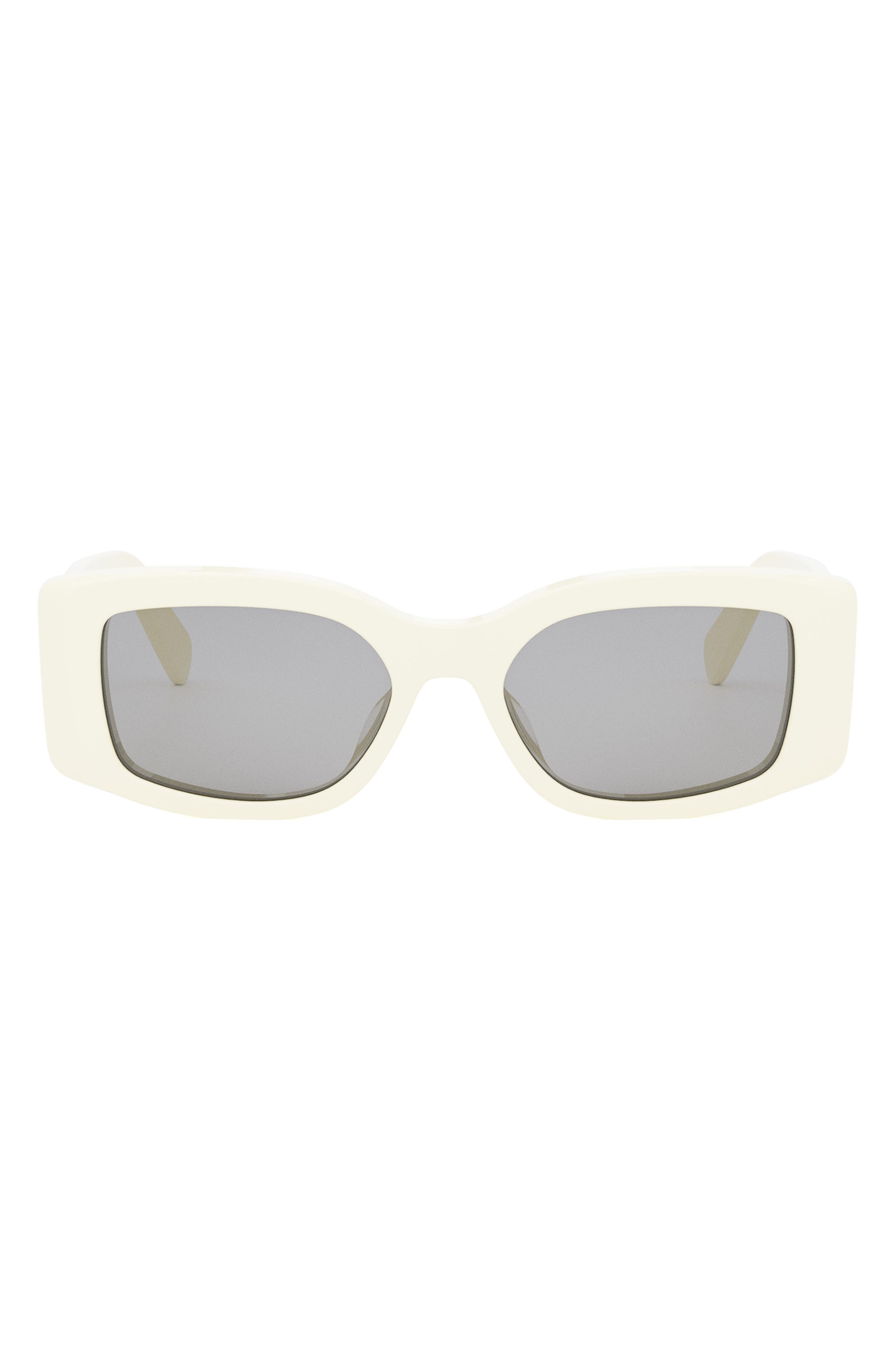 CELINE Triomphe 53mm Rectangular Sunglasses in Ivory /Smoke at Nordstrom - 1