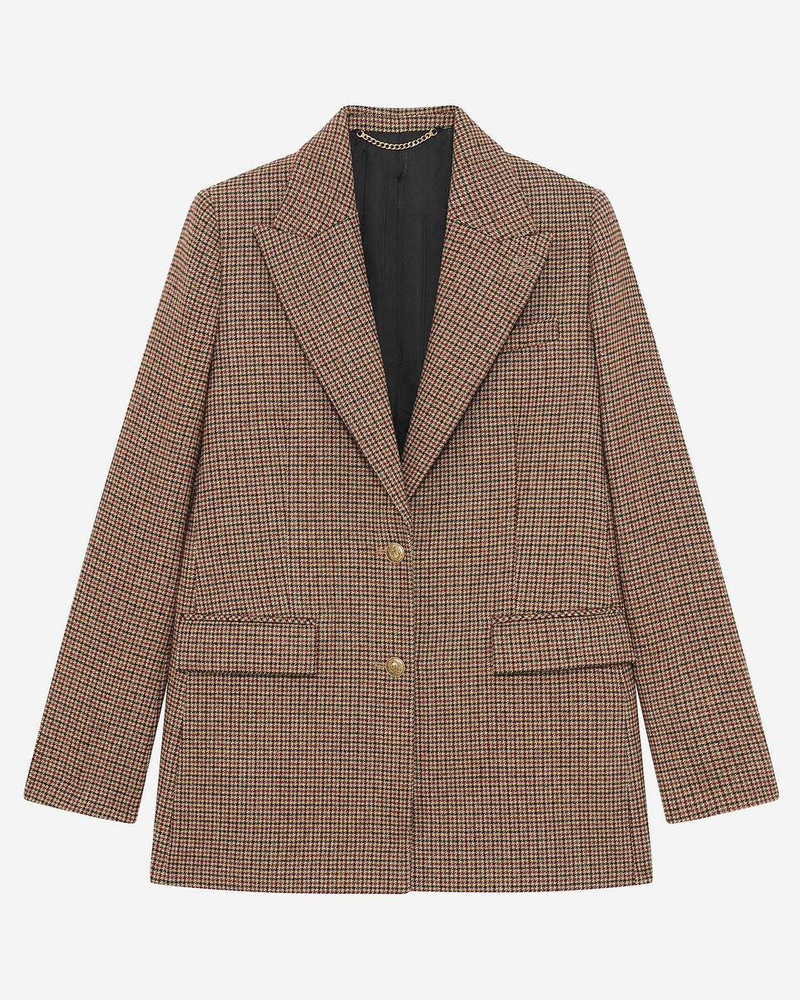 CAMEL HOUNDSTOOTH TAILORED JACKET 1