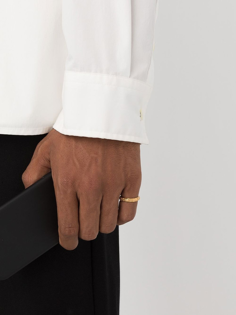 ALIGHIERI Tempo hammered-effect band ring outlook
