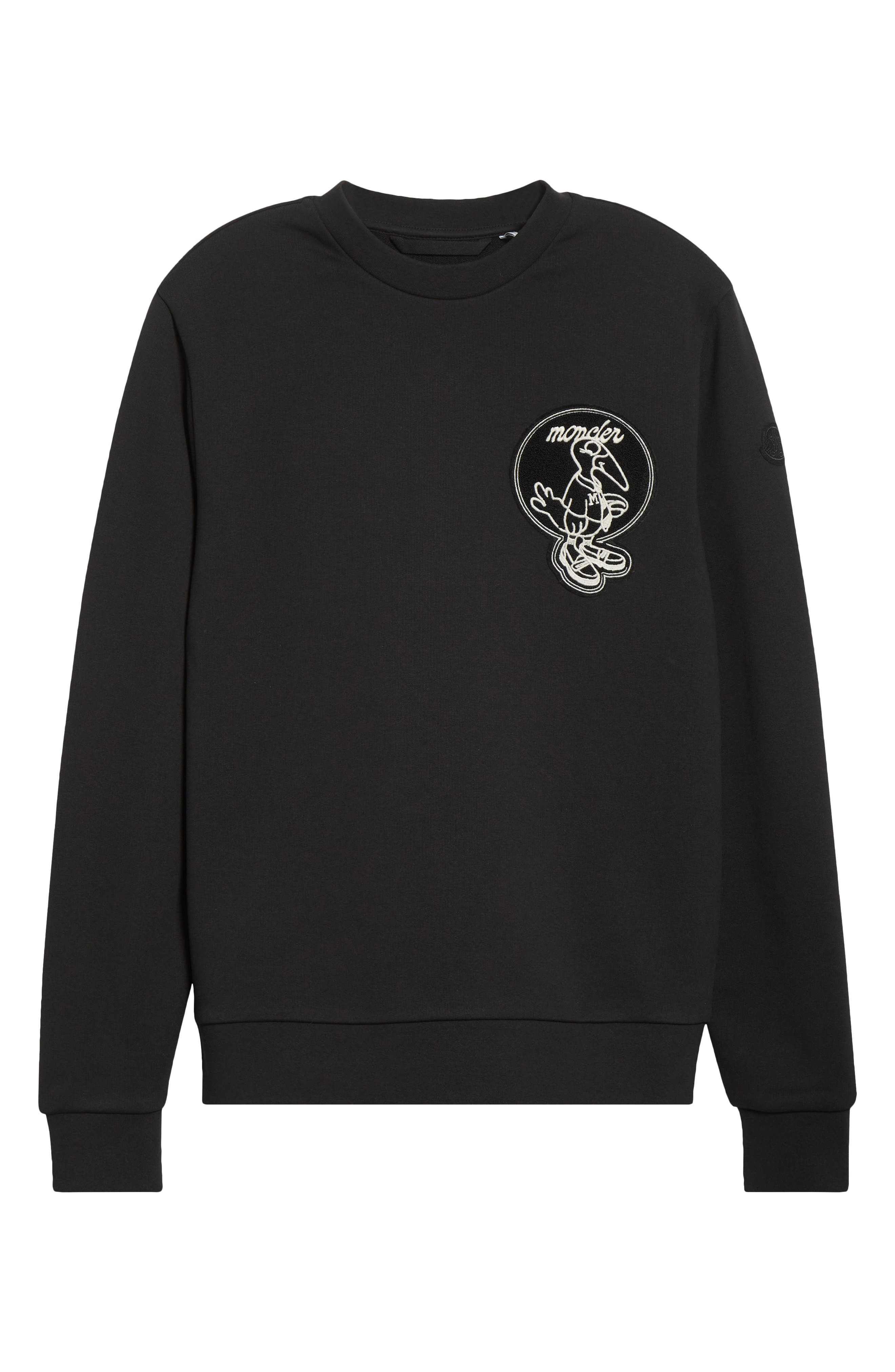 Moncler Monduck Mascot Patch Sweatshirt in Black at Nordstrom - 6