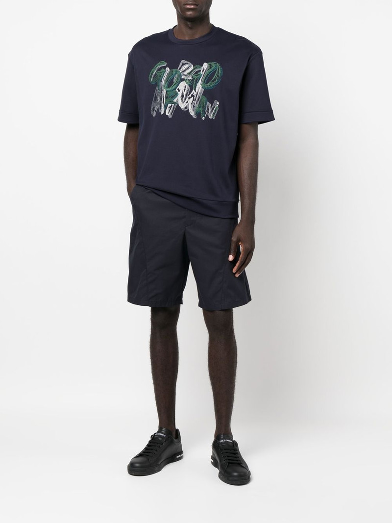 GIORGIO ARMANI drawstring organic cotton track shorts outlook