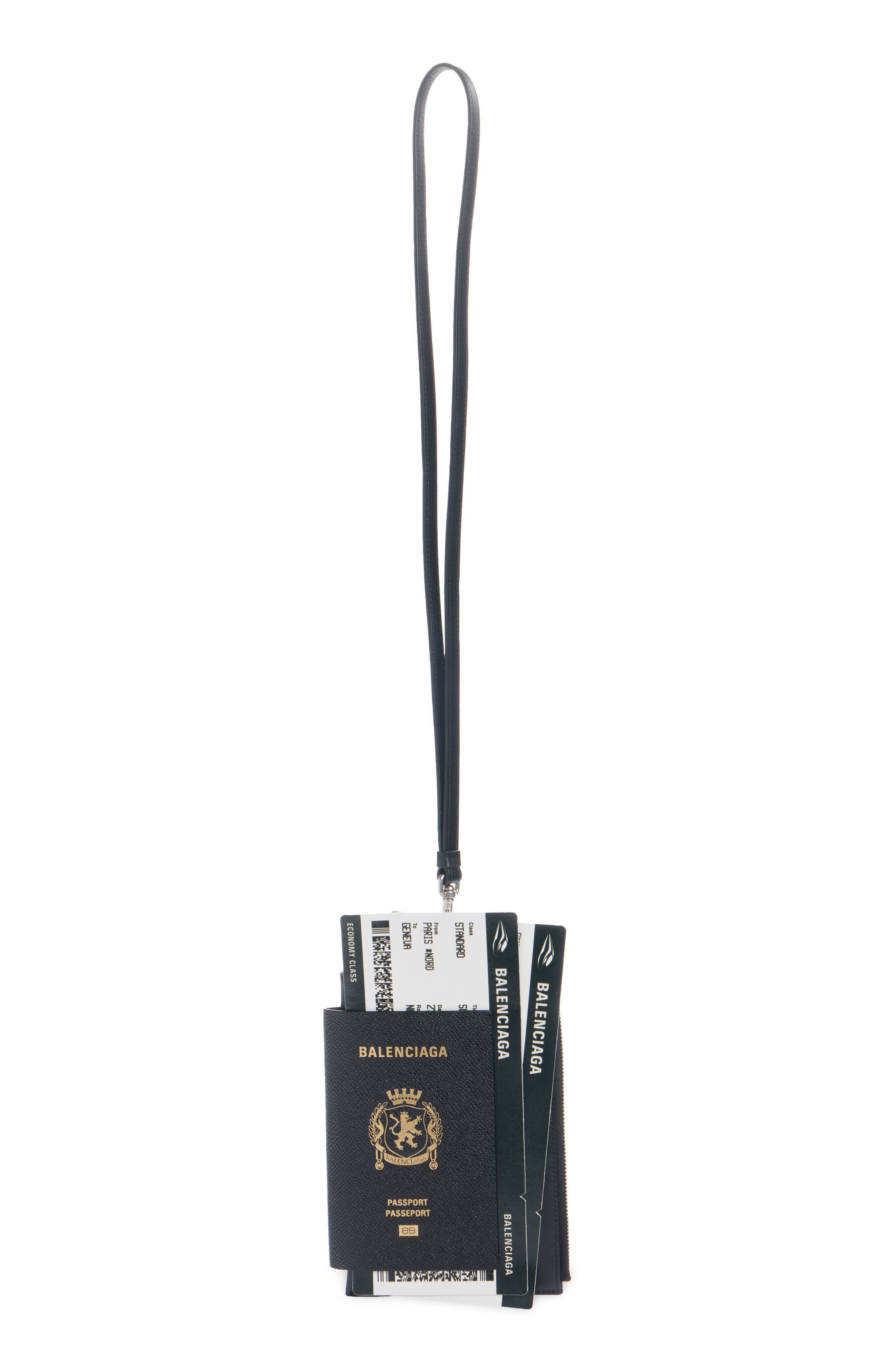 Balenciaga Passport Leather Phone Case in Black at Nordstrom - 4