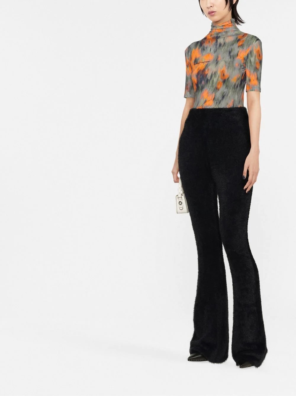 flared-leg high-waisted trousers - 2