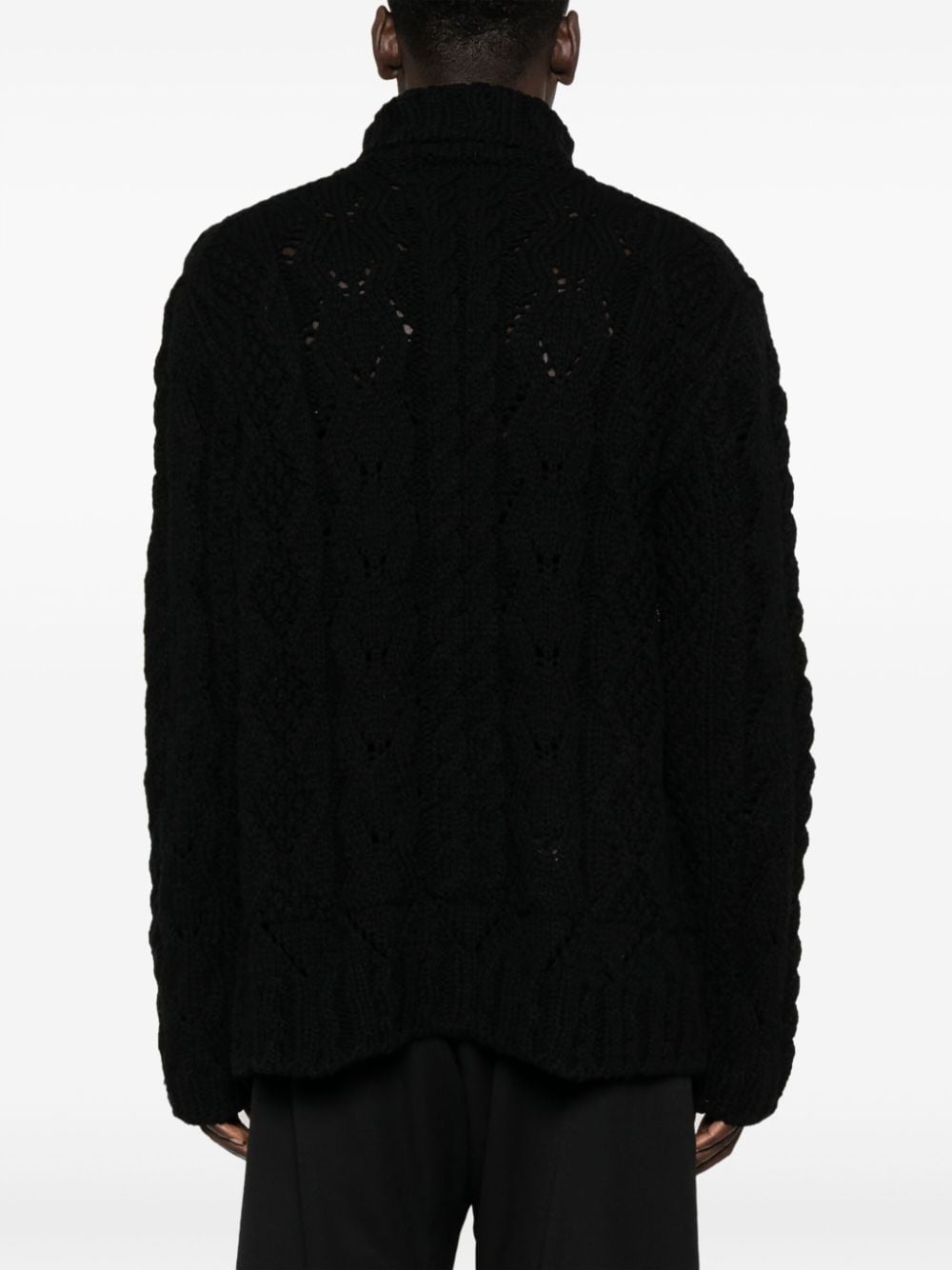 high-neck chunky-knit jumper - 4