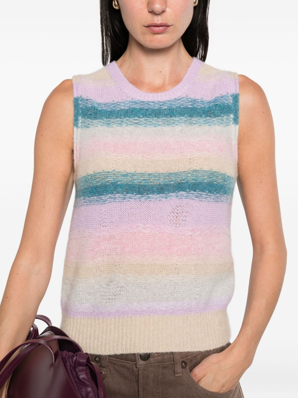 striped sleeveless top - 5