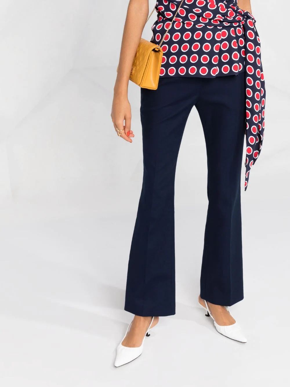high-rise flared trousers - 9