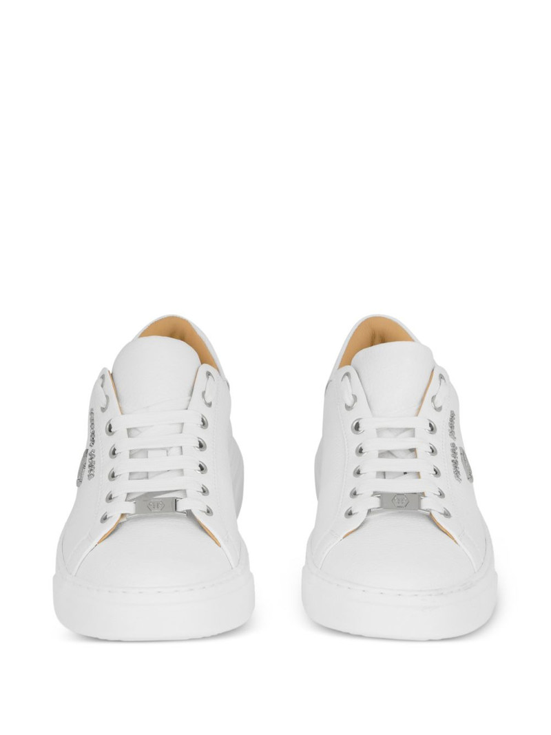 hexagon-logo leather sneakers 3