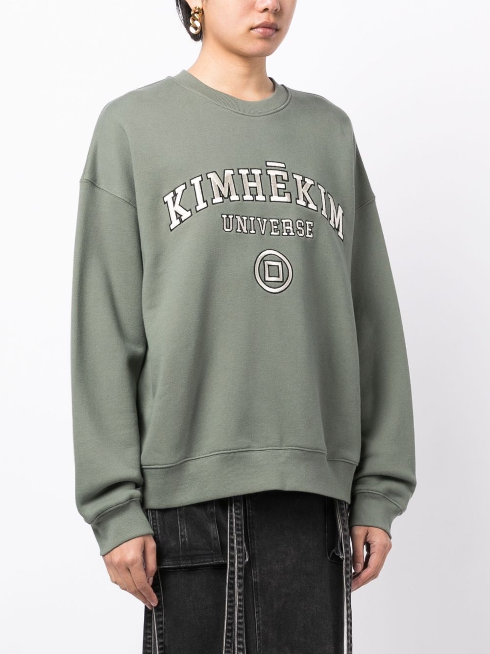 logo-embroidered cotton sweatshirt - 3