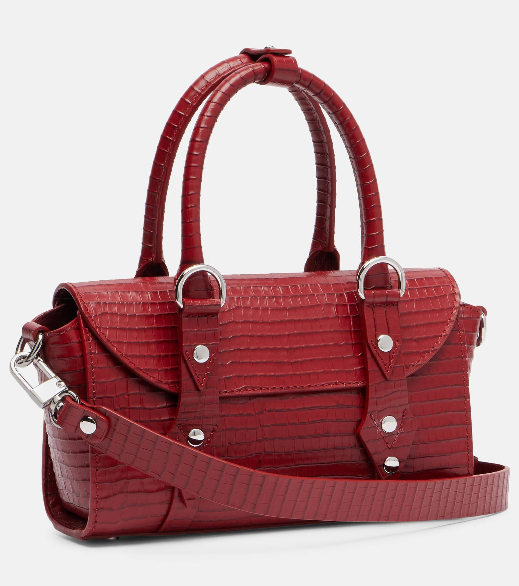 Bettina Mini croc-effect leather tote bag - 4