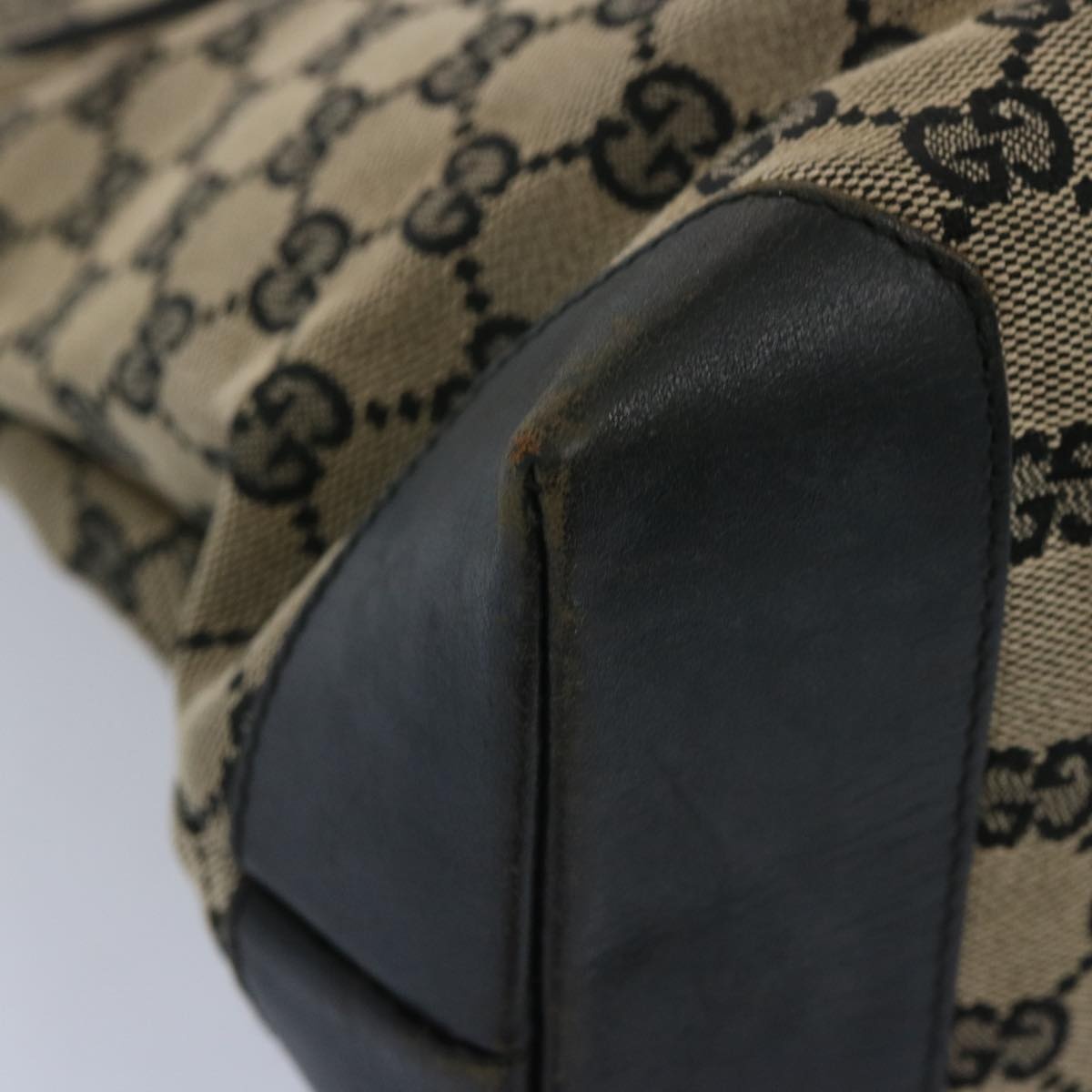 GUCCI GG Canvas Tote Bag Black Beige 019 0426 019 0426 - 10
