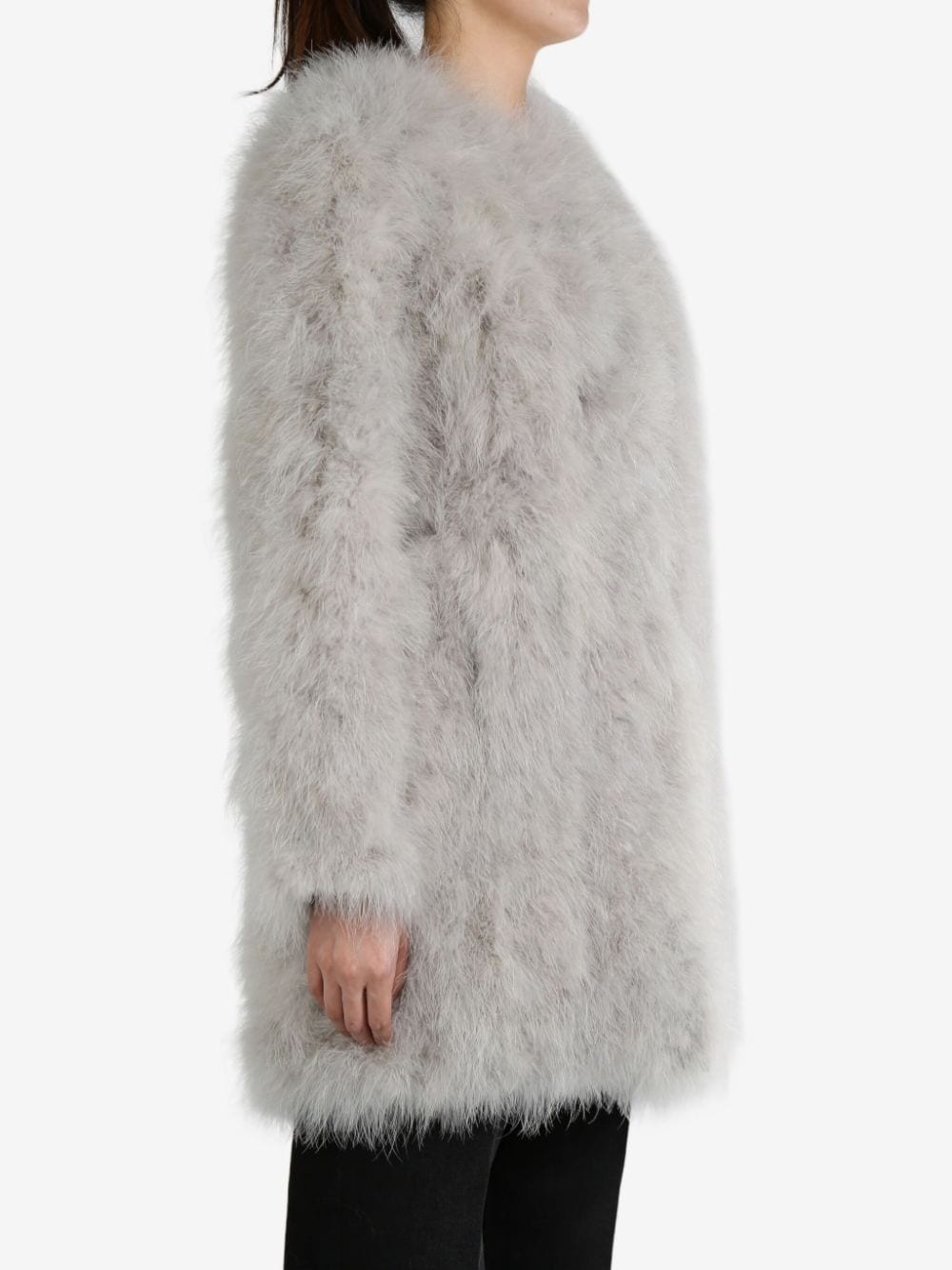 feather-detailing coat - 2