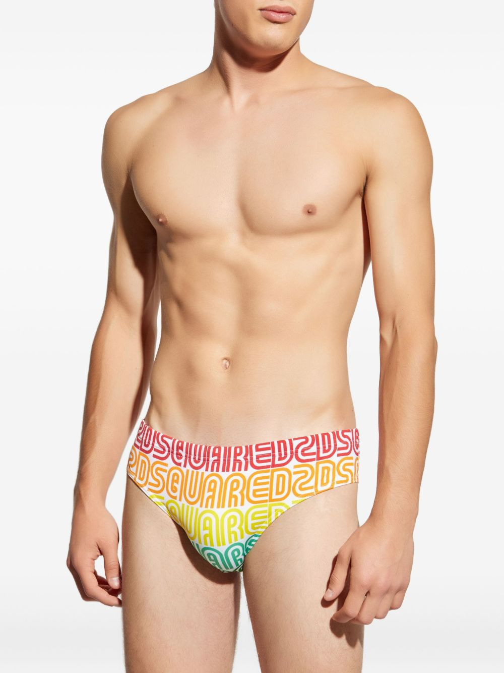 rainbow-logo pattern swimming trunks - 3