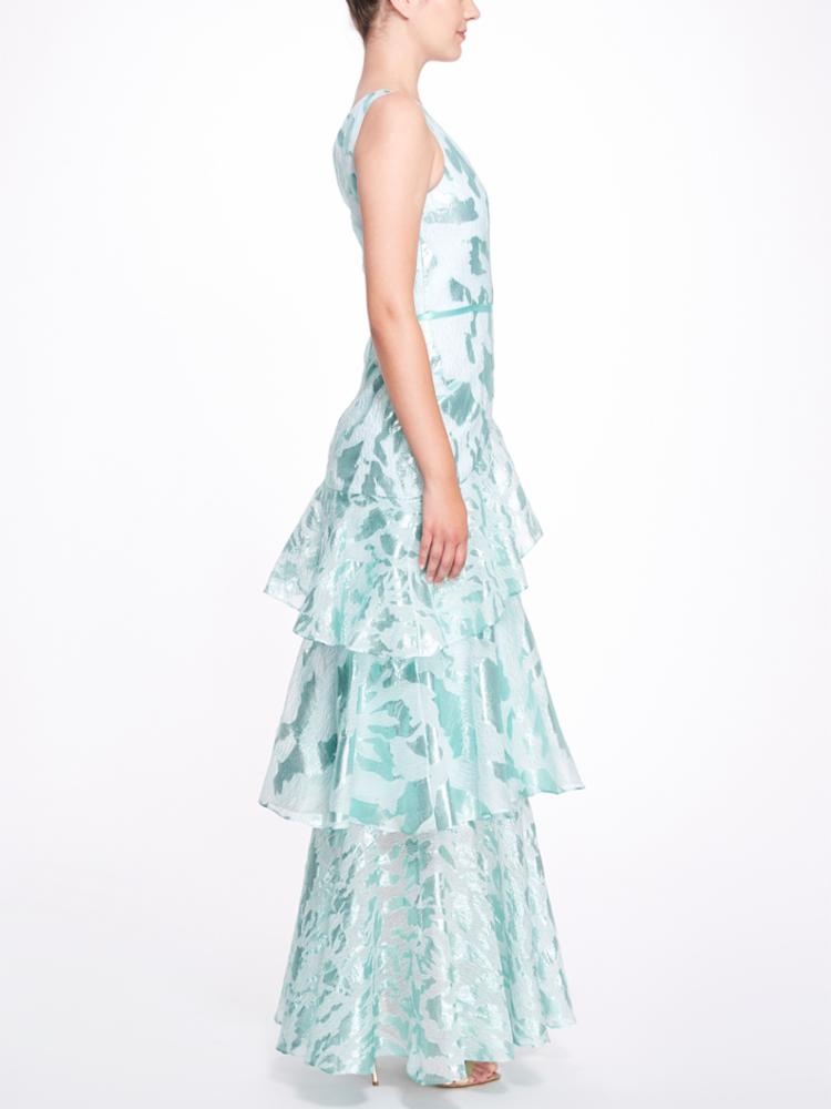 ONE SHOULDER ASYMMETRICAL TIERED GOWN - 3