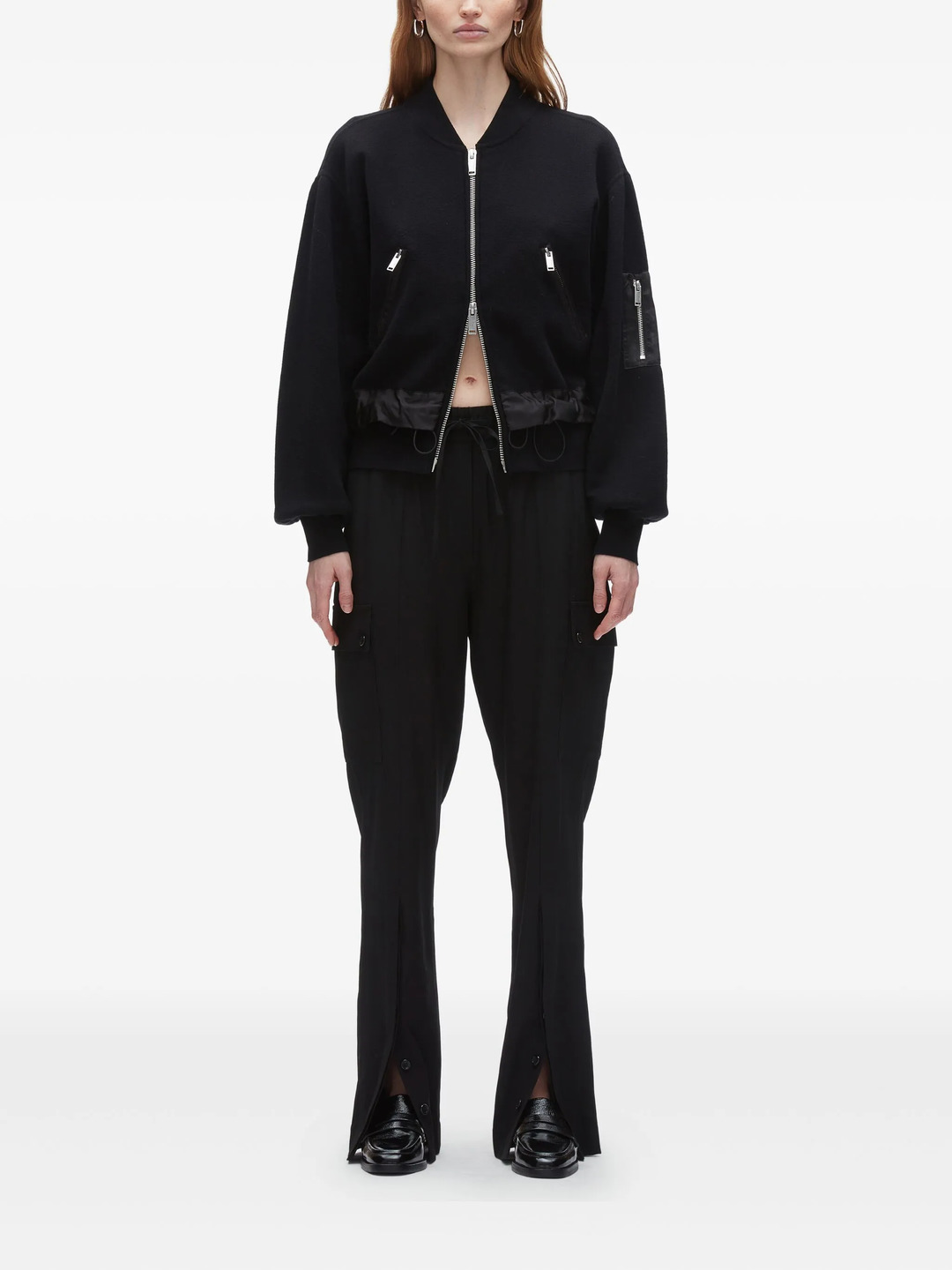 Knit Layered Bomber Jacket - 2