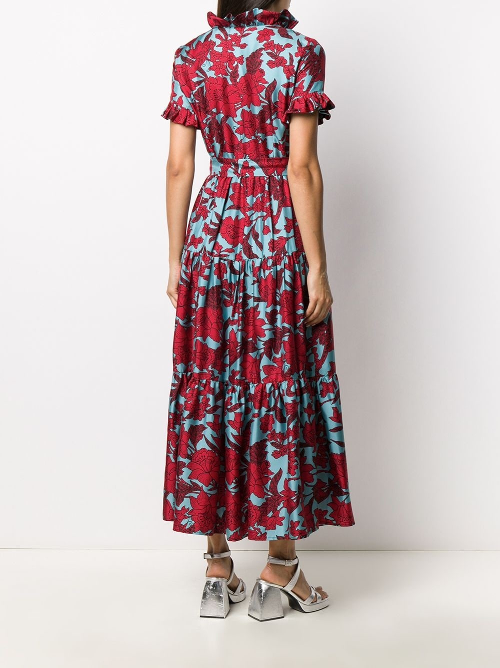 Long and Sassy floral ruffle dress - 4