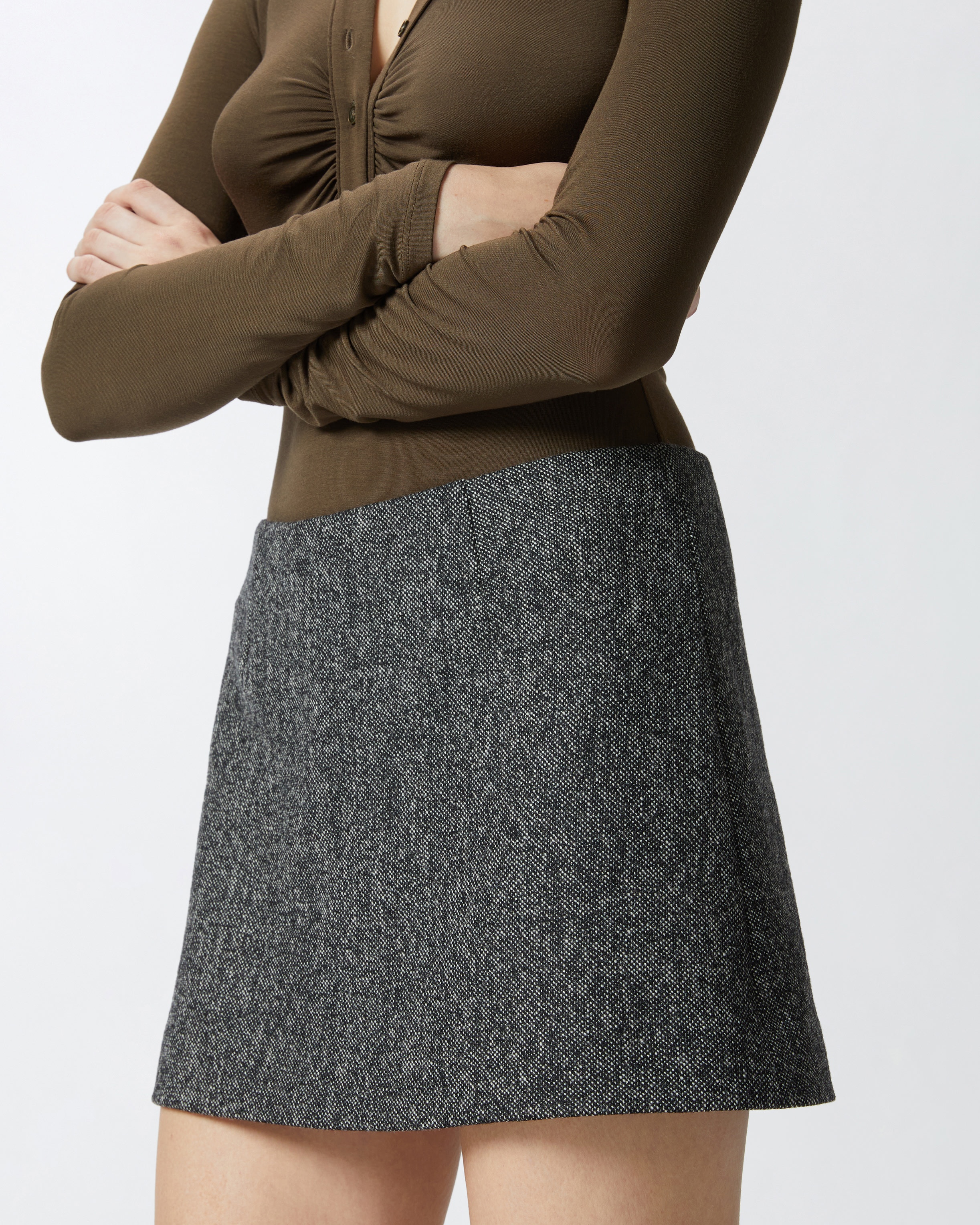 TWEED A-LINE MINI SKIRT - 5