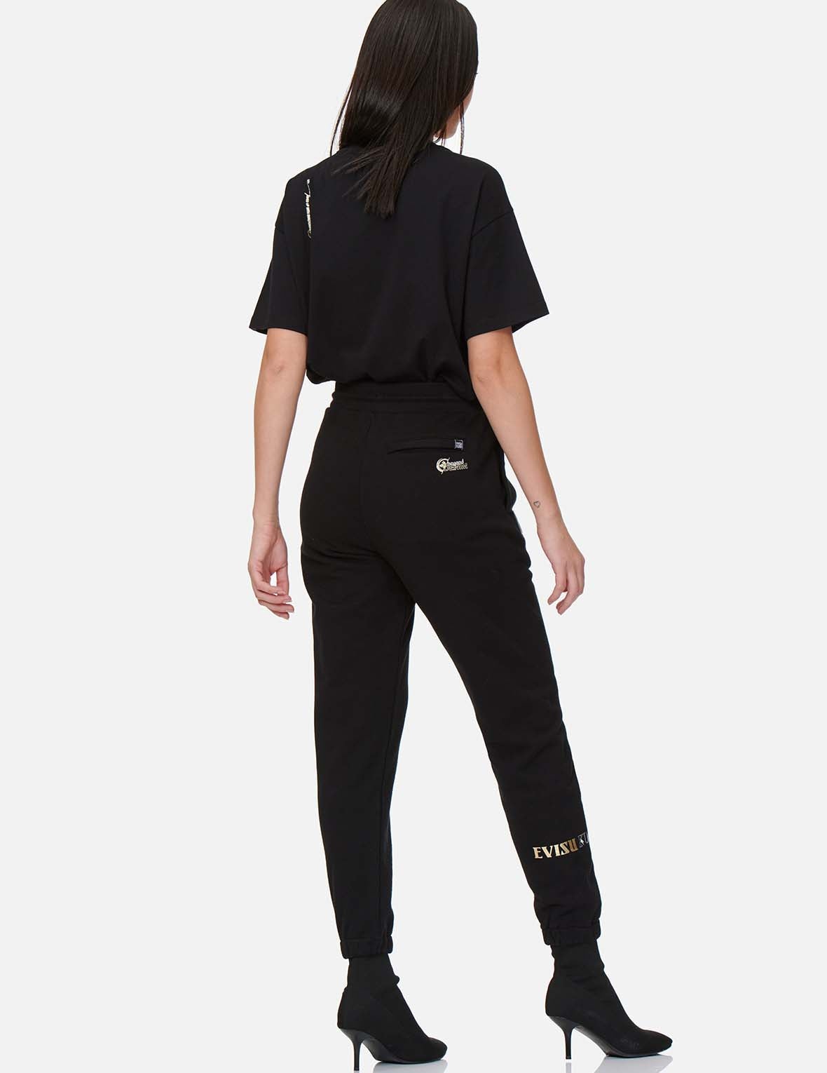 Cast Shadow Effect Seagull Foil Print Sweatpants - 4