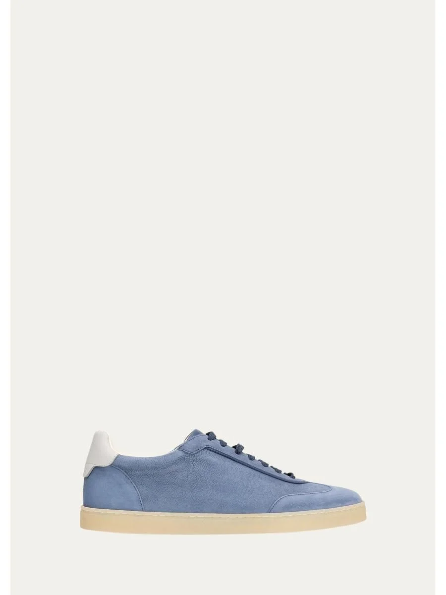 Men's Suede T-Toe Low-Top Sneakers - 1