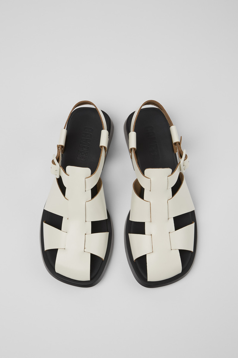 White Leather Sandal for Women 4